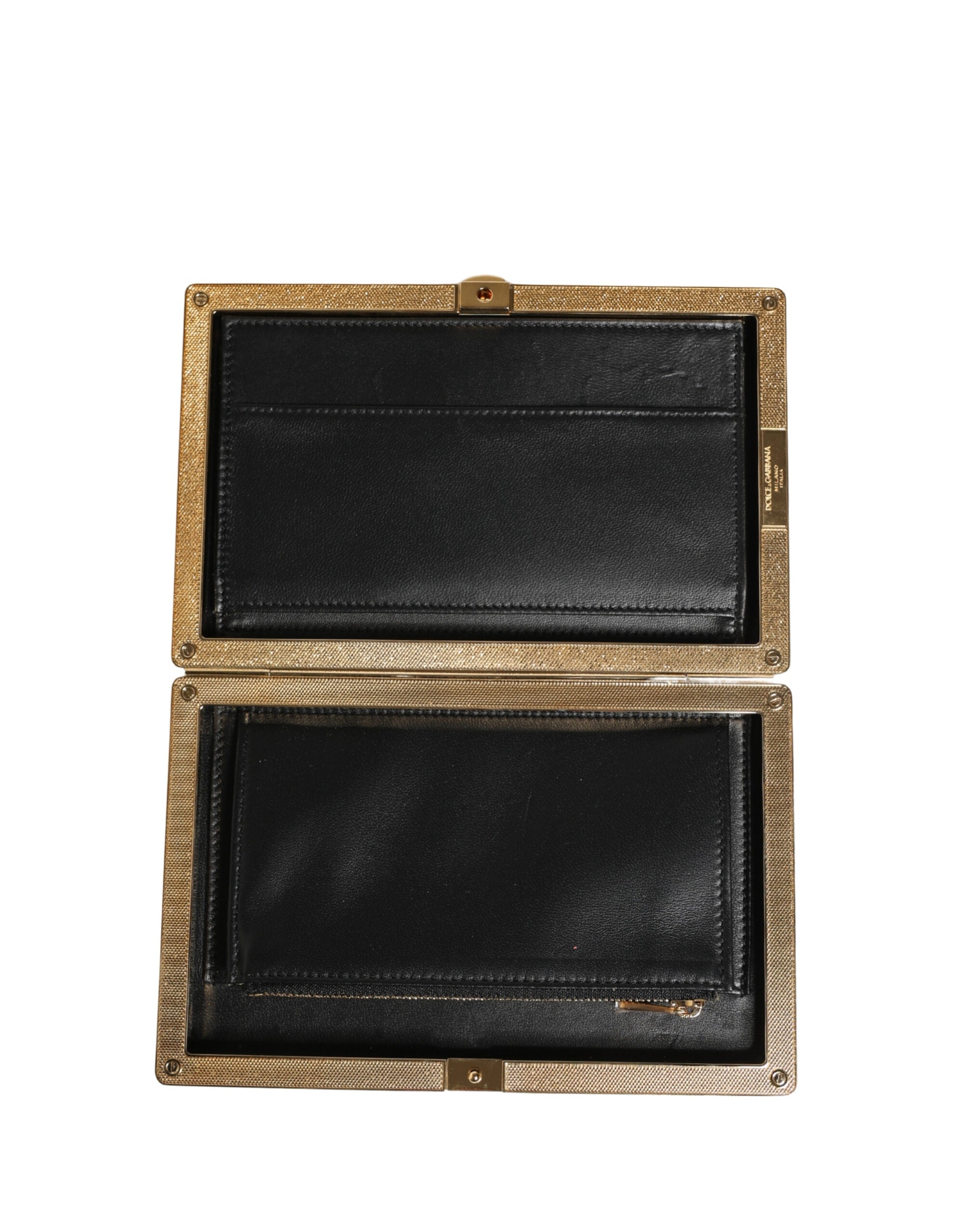 Dolce & Gabbana Beige Lambskin Leather Clutch Evening Women Purse Bag