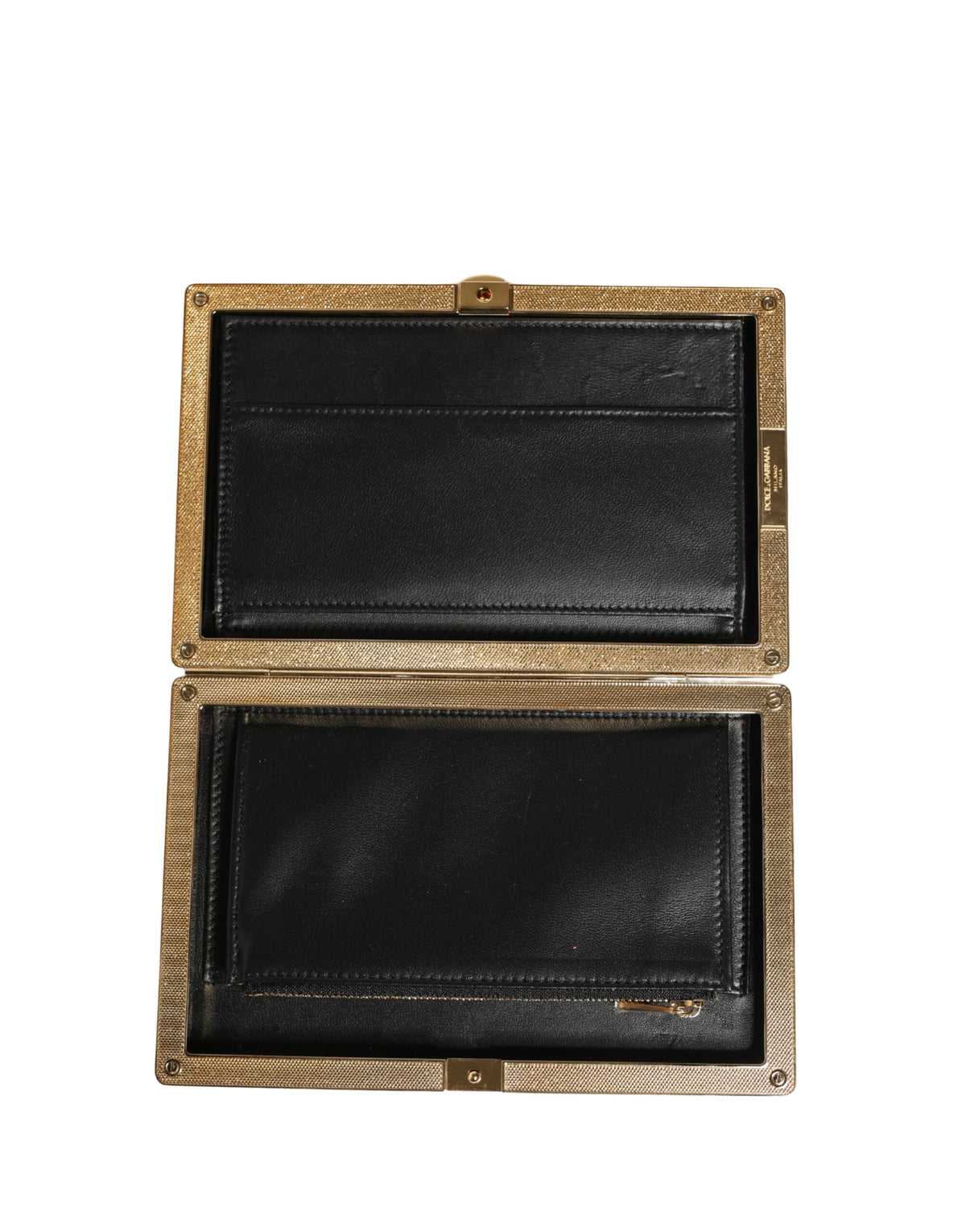 Dolce & Gabbana Beige Lambskin Leather Clutch Evening Women Purse Bag