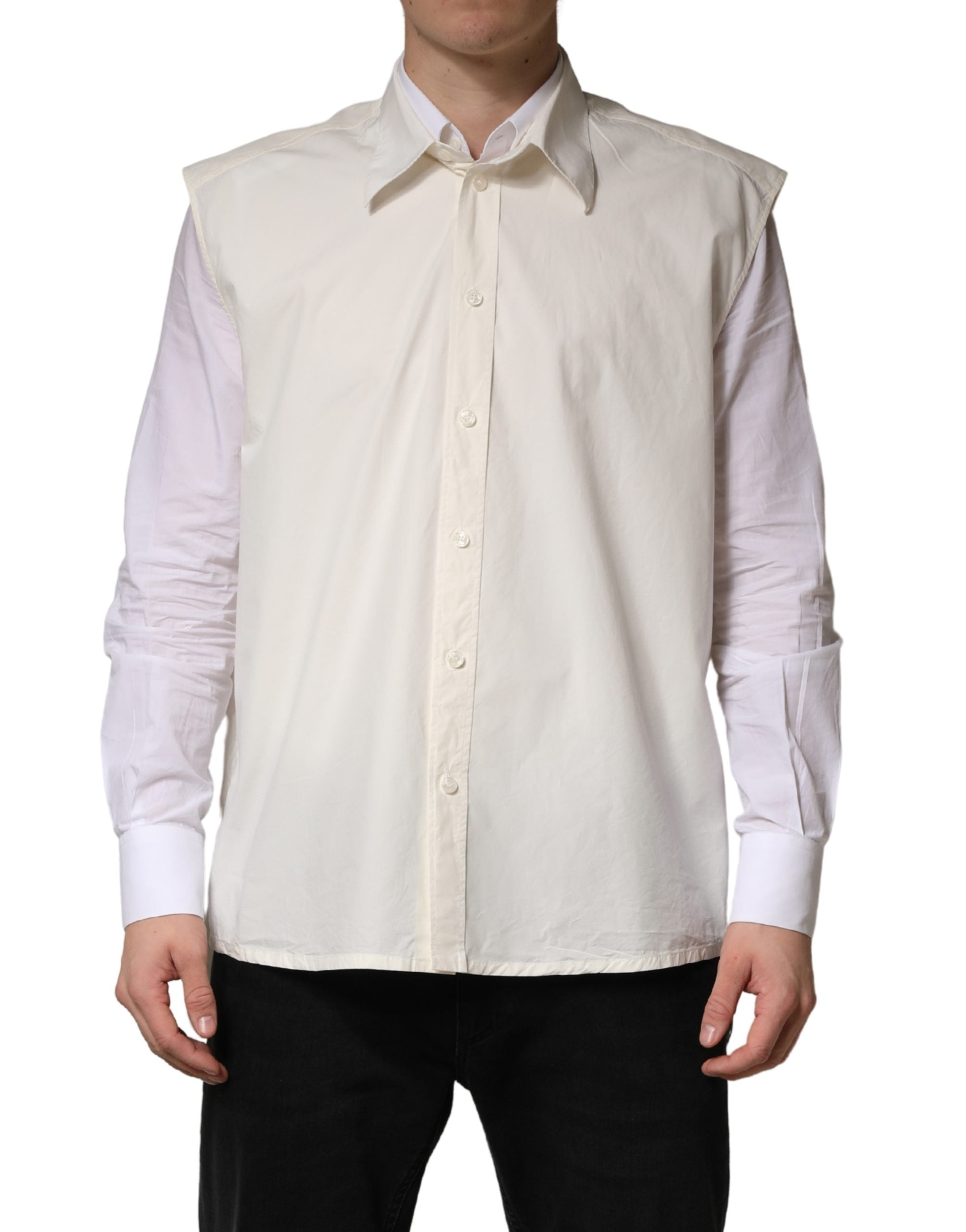 Dolce & Gabbana White MARTINI Cotton Men Dress Formal Shirt