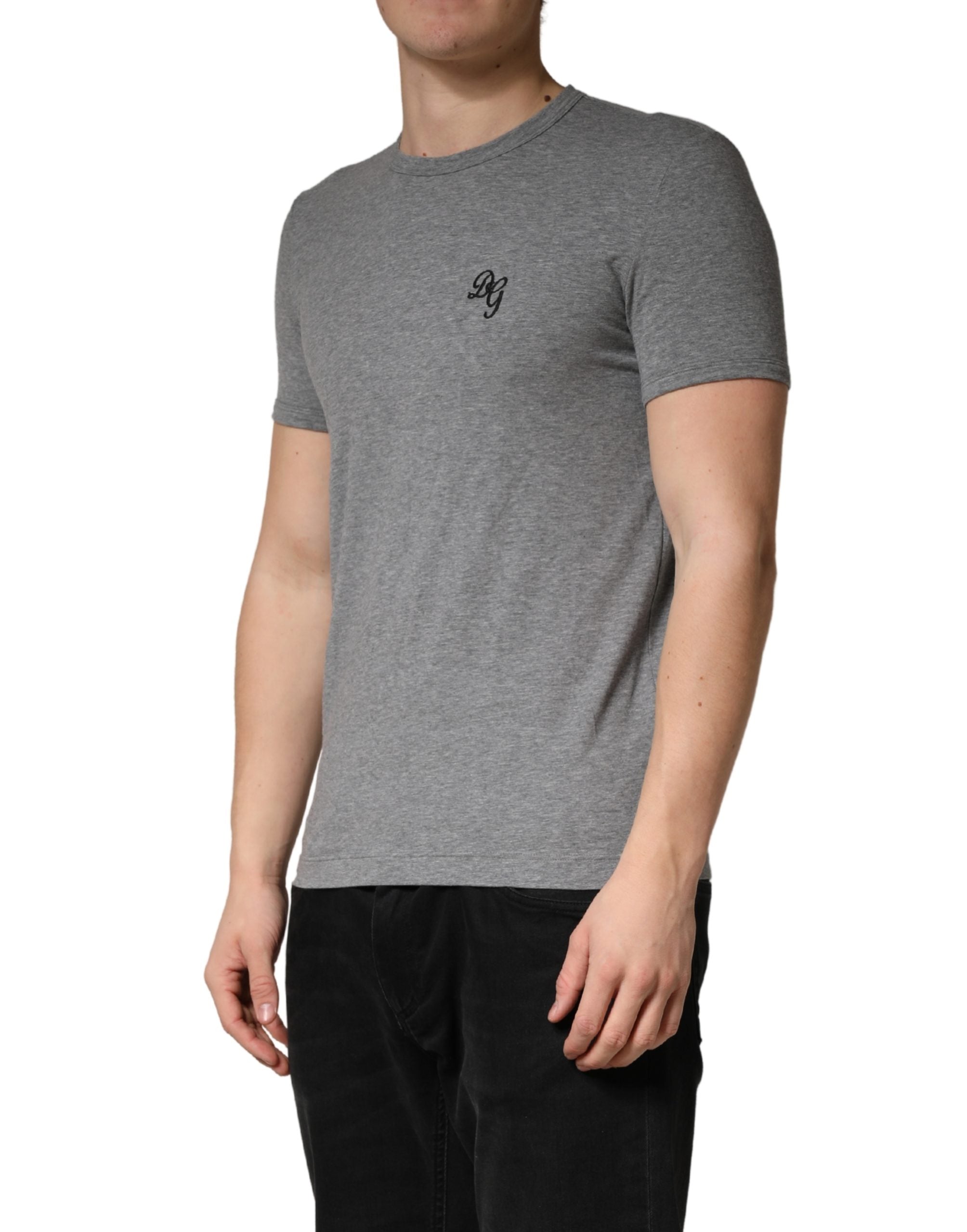 Dolce & Gabbana Gray DG Logo Crew Neck Men Underwear T-shirt