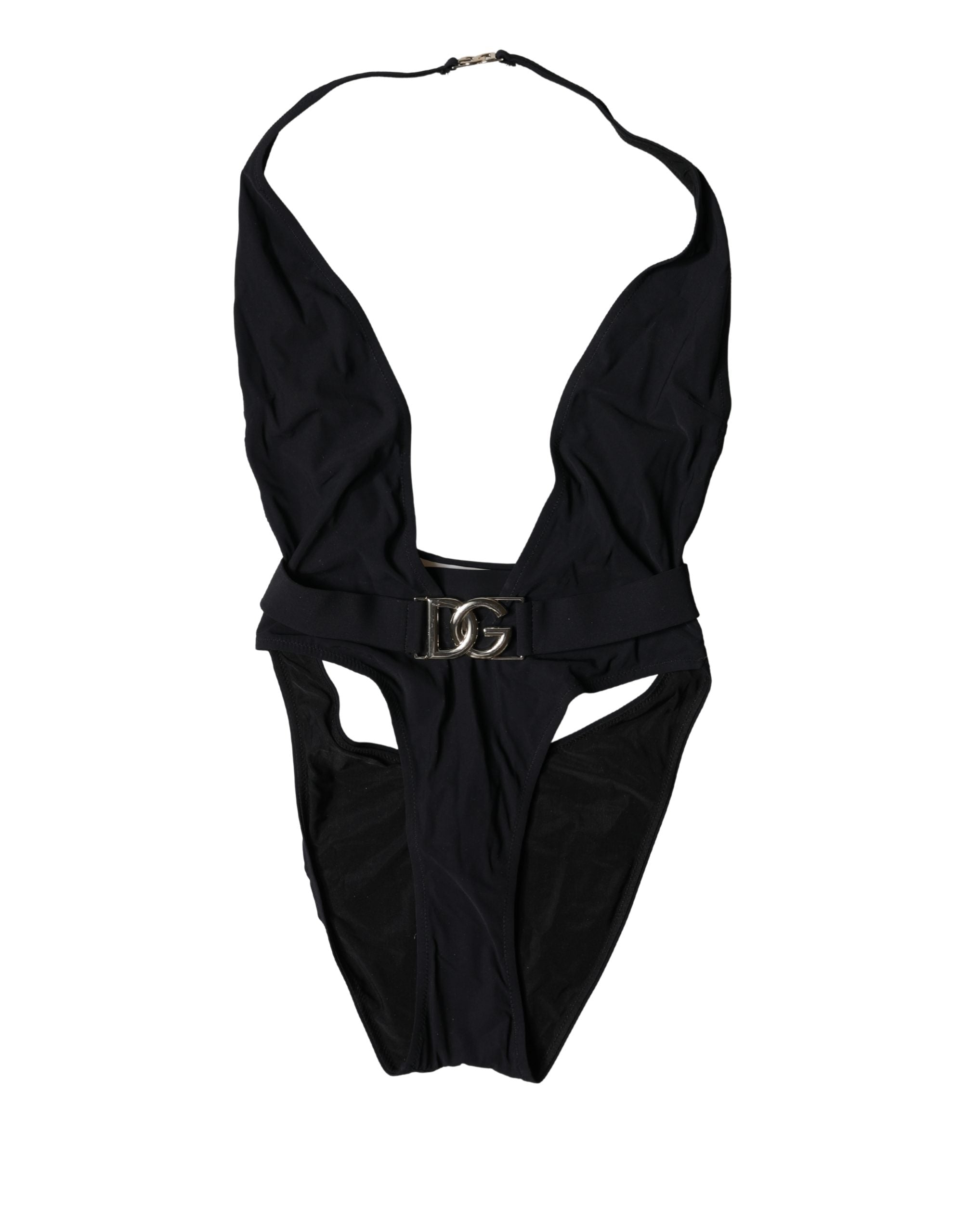 Dolce & Gabbana Black DG Nylon One-Piece Swimsuit Swimwear