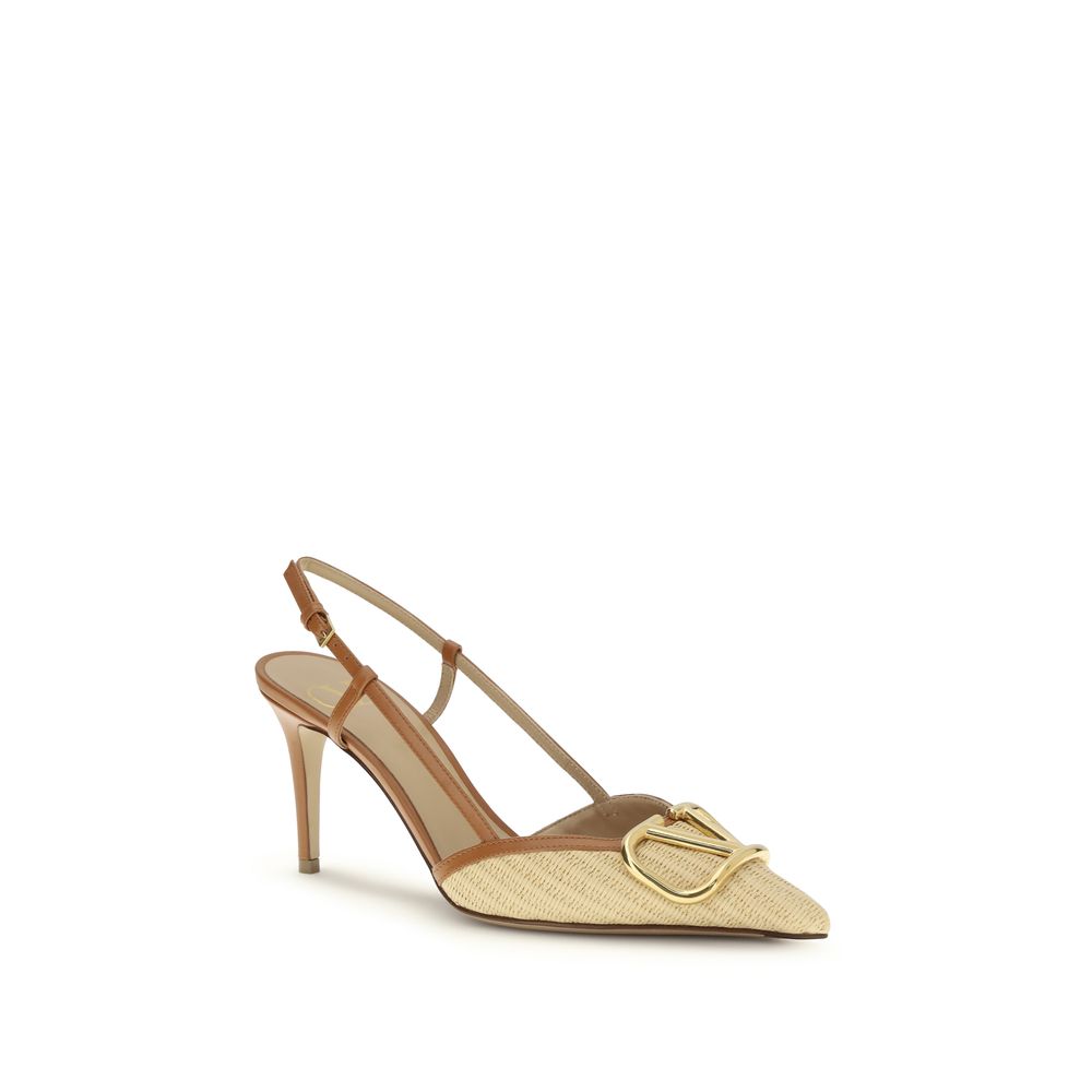 Valentino Garavani Beige Calf Leather Bos Taurus Pumps