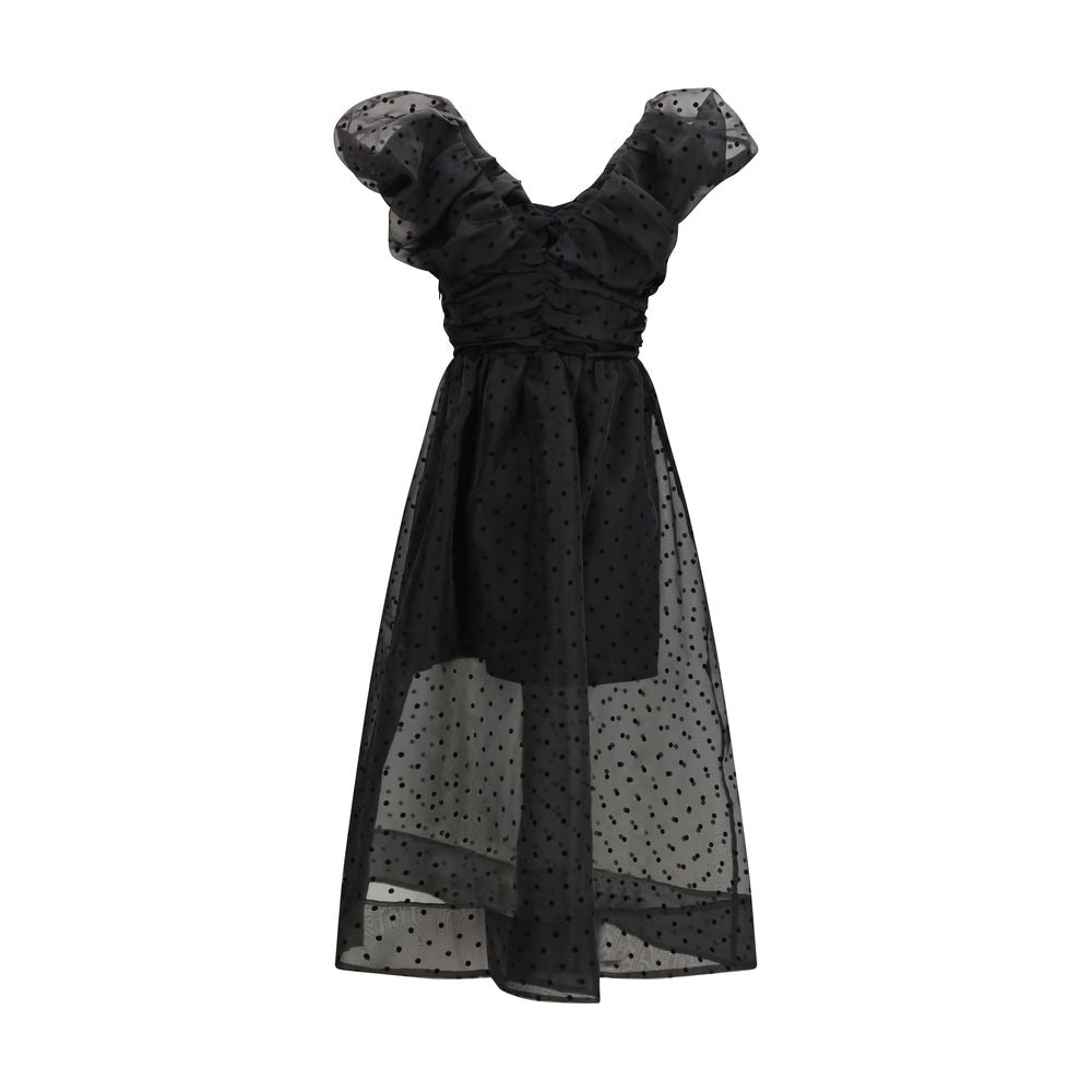 Ganni Black Recycled Polyester Cocktail Dress