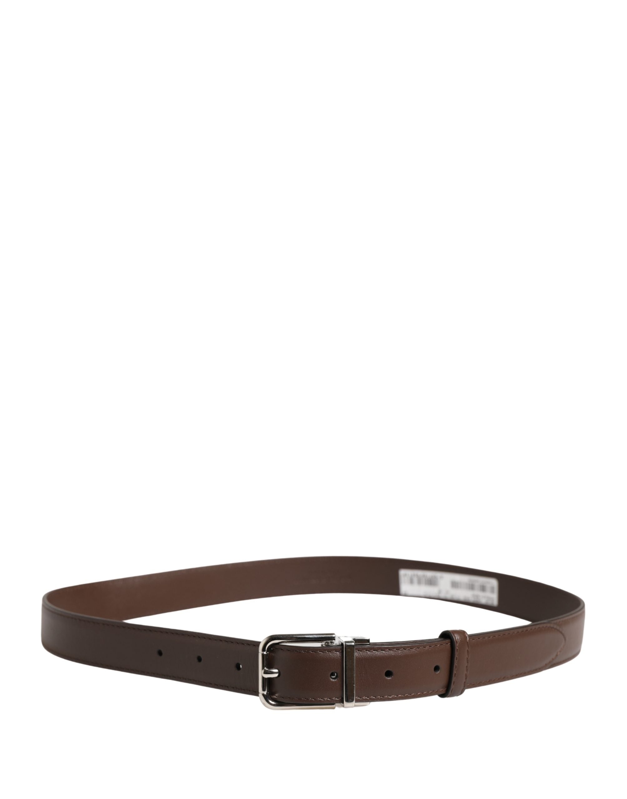 Dolce & Gabbana Belt Men Brown Classic Leather Metal Buckle Belt