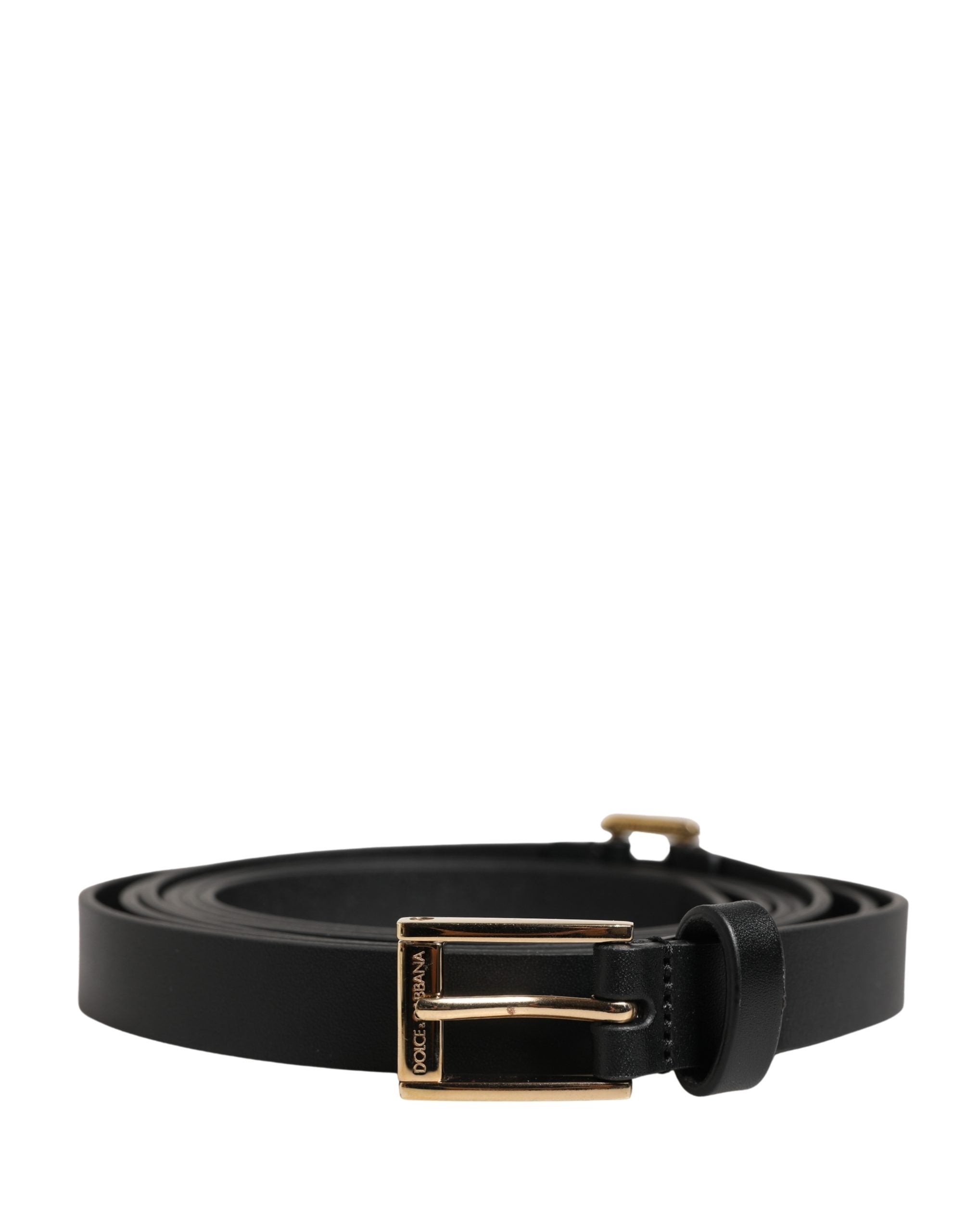 Dolce & Gabbana Belt Men Black Leather Classic Metal Buckle