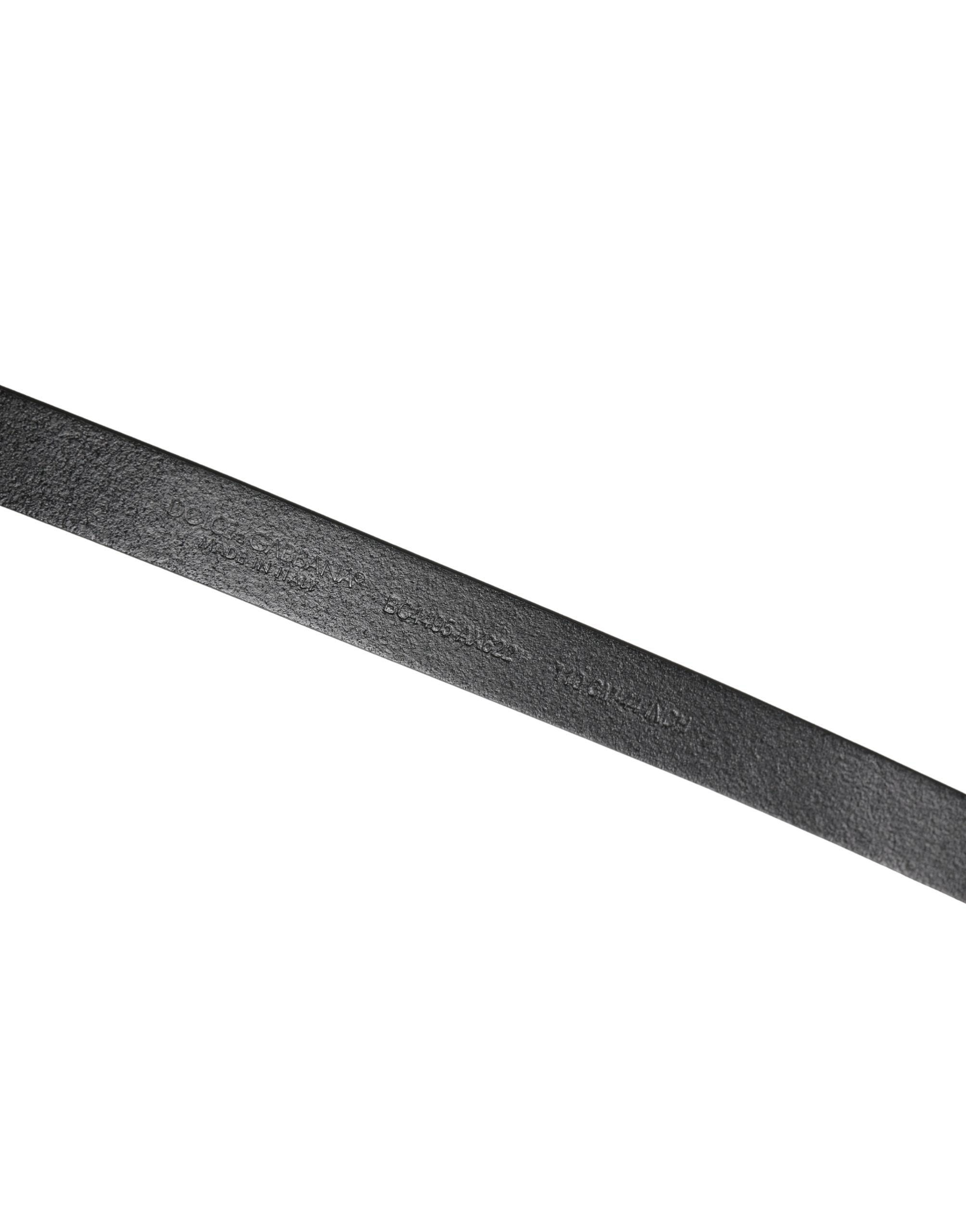 Dolce & Gabbana Belt Men Black Leather Classic Metal Buckle