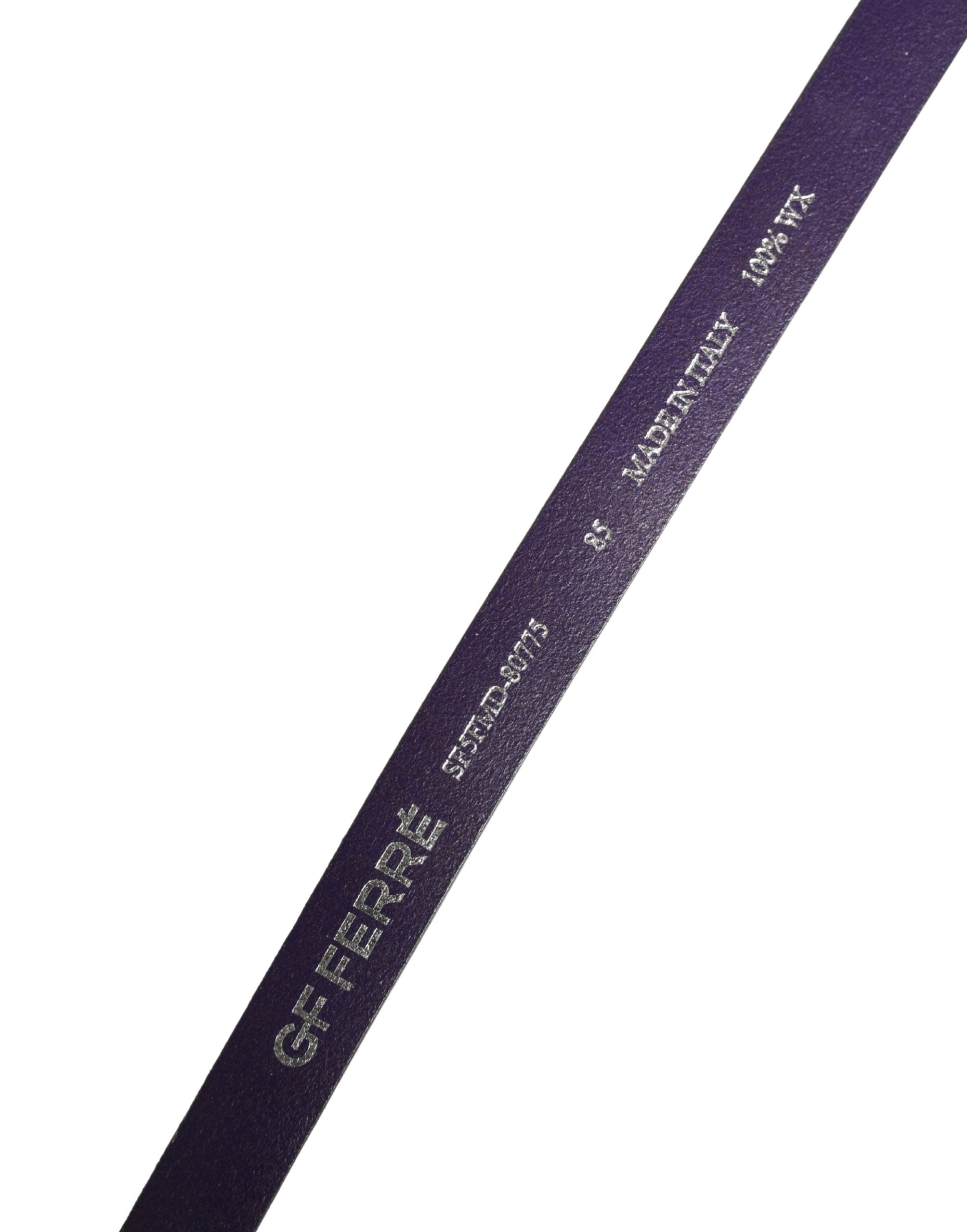 GF Ferre Maroon Leather Silver Metal Buckle Waist Women Belt