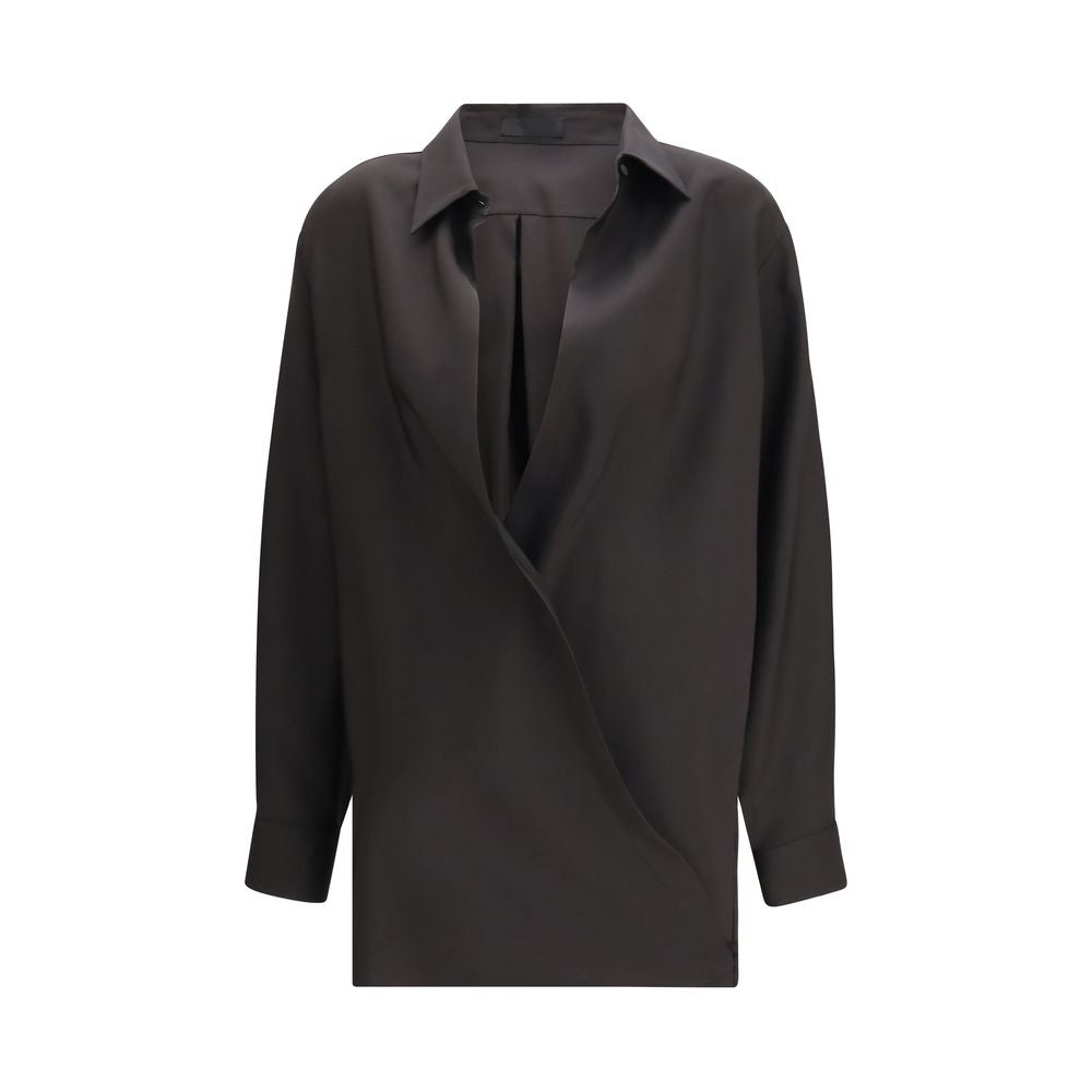 Valentino Black Wool Dress Shirt
