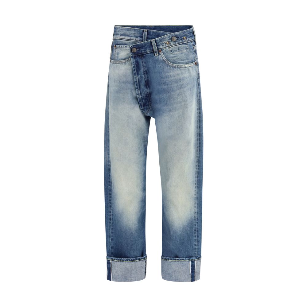 R13 Blue Cotton Straight-Leg Jeans