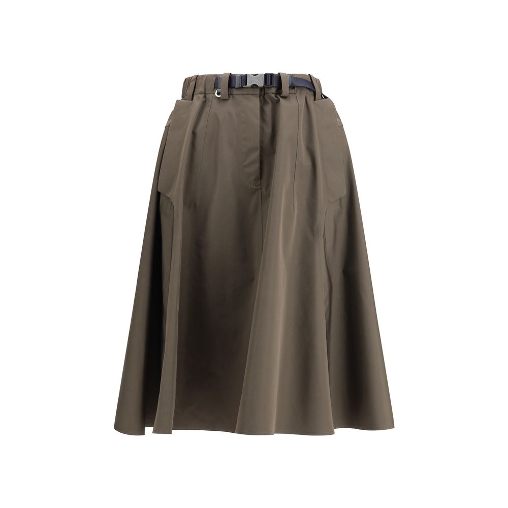 Prada Bicolor Recycled Polyester Midi Skirt
