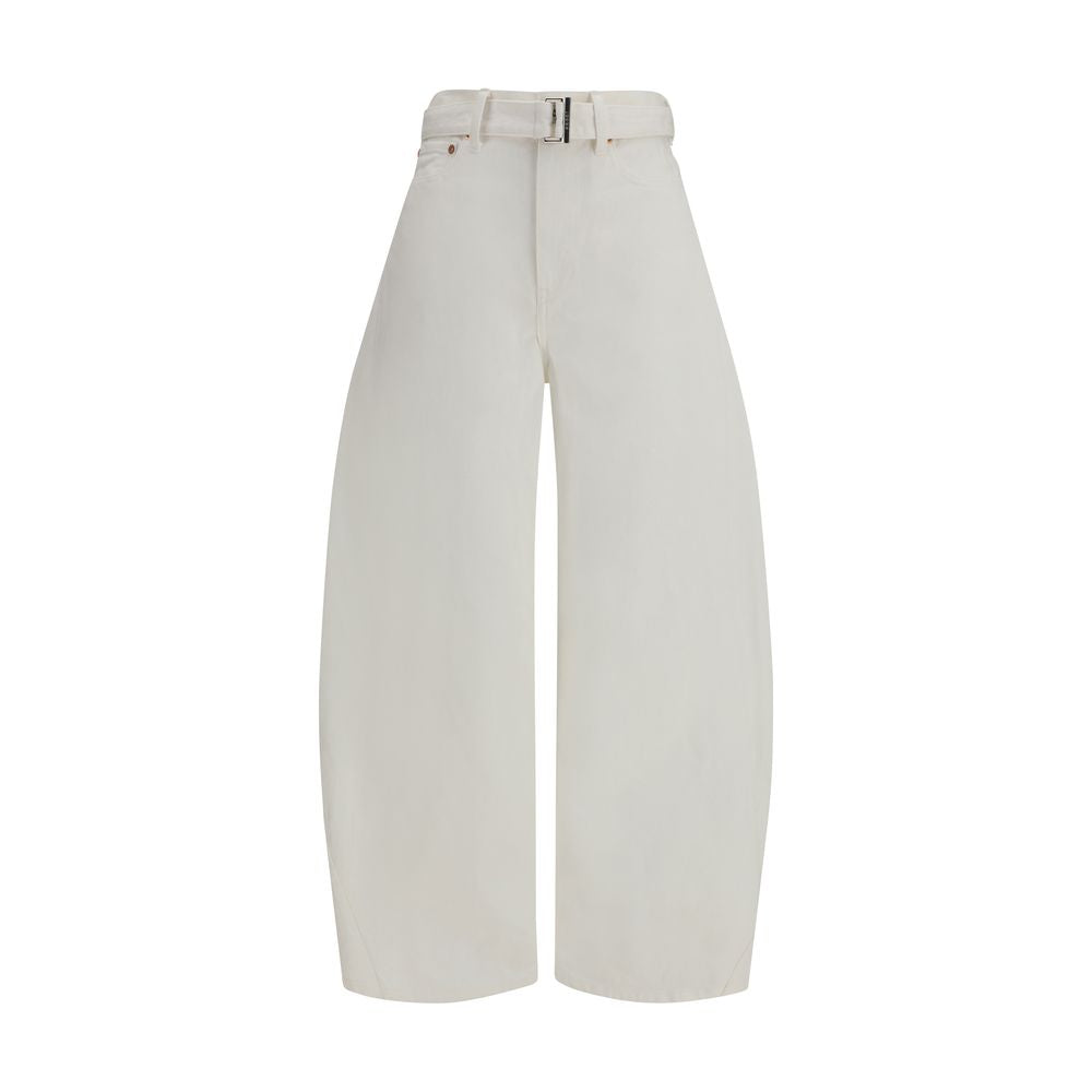 Sacai White Cotton Jeans Denim