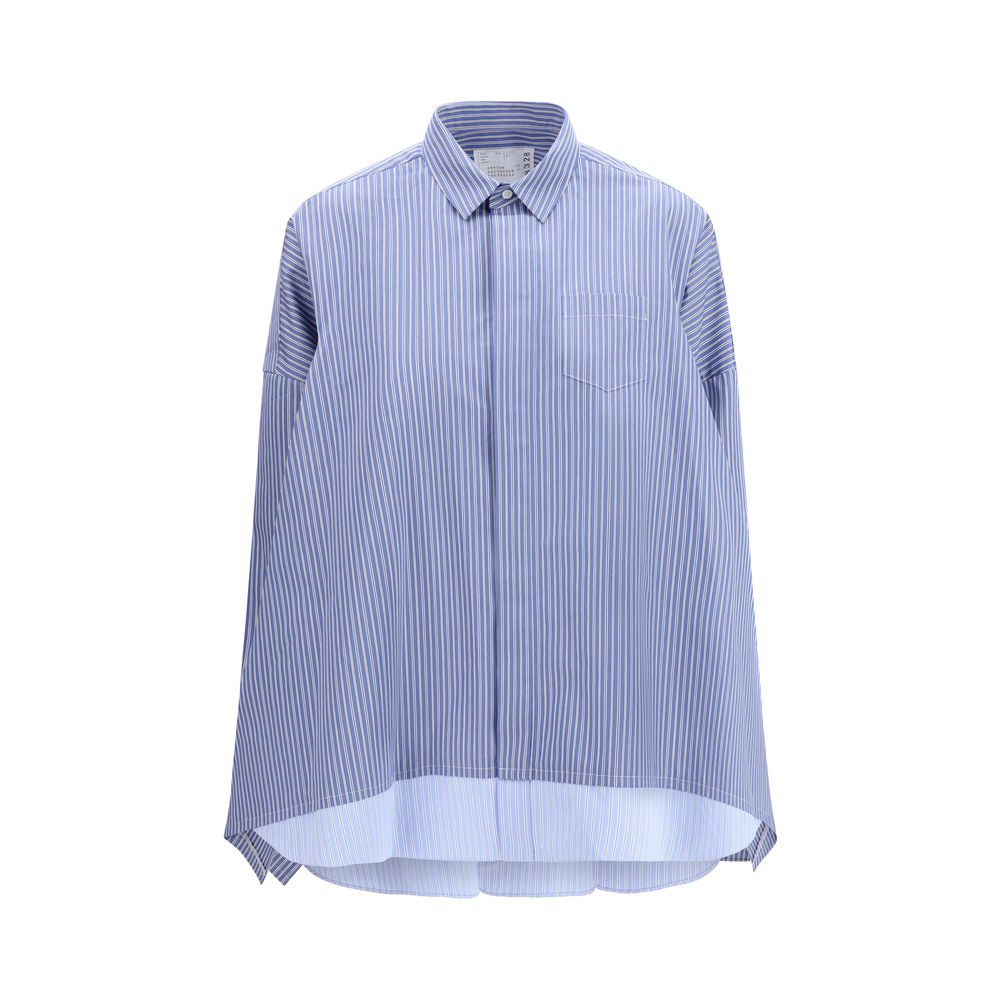 Sacai Blue Cotton Pattern Shirt