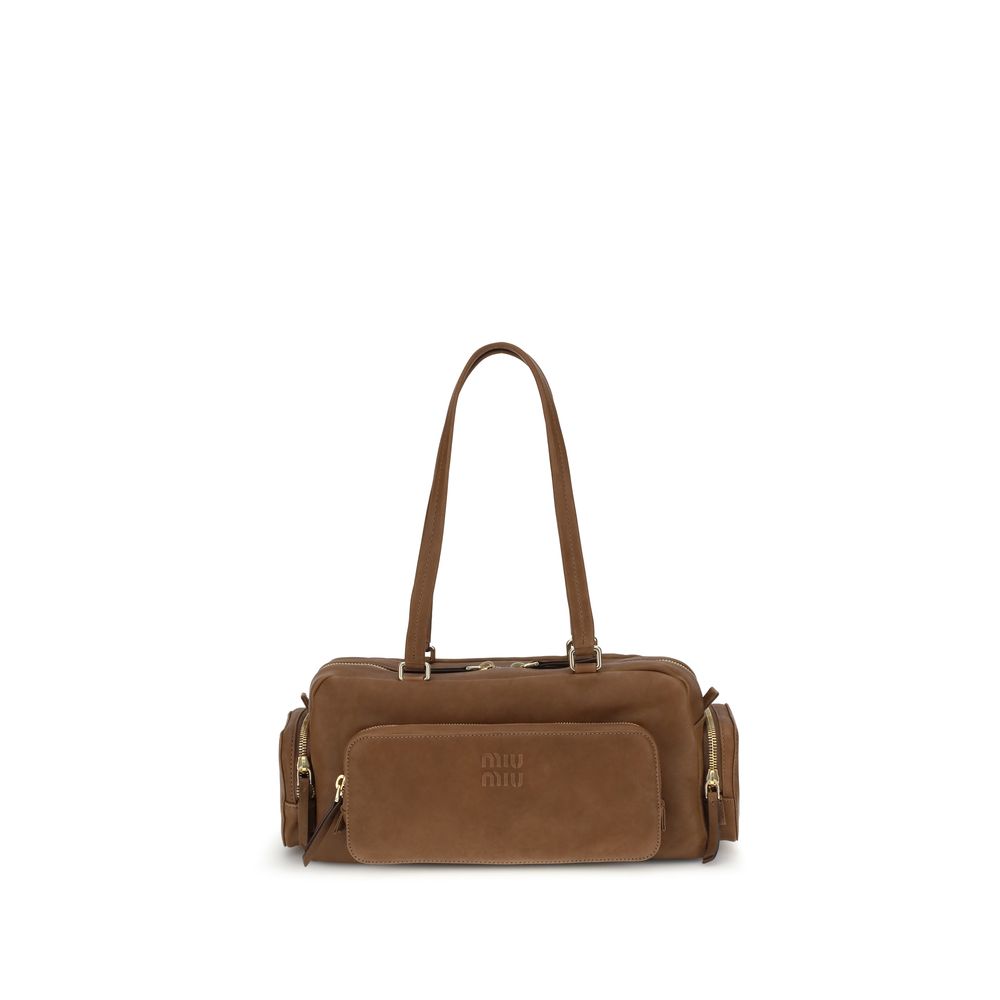 Miu Miu Brown Calf Leather Bos Taurus Shoulder Bag