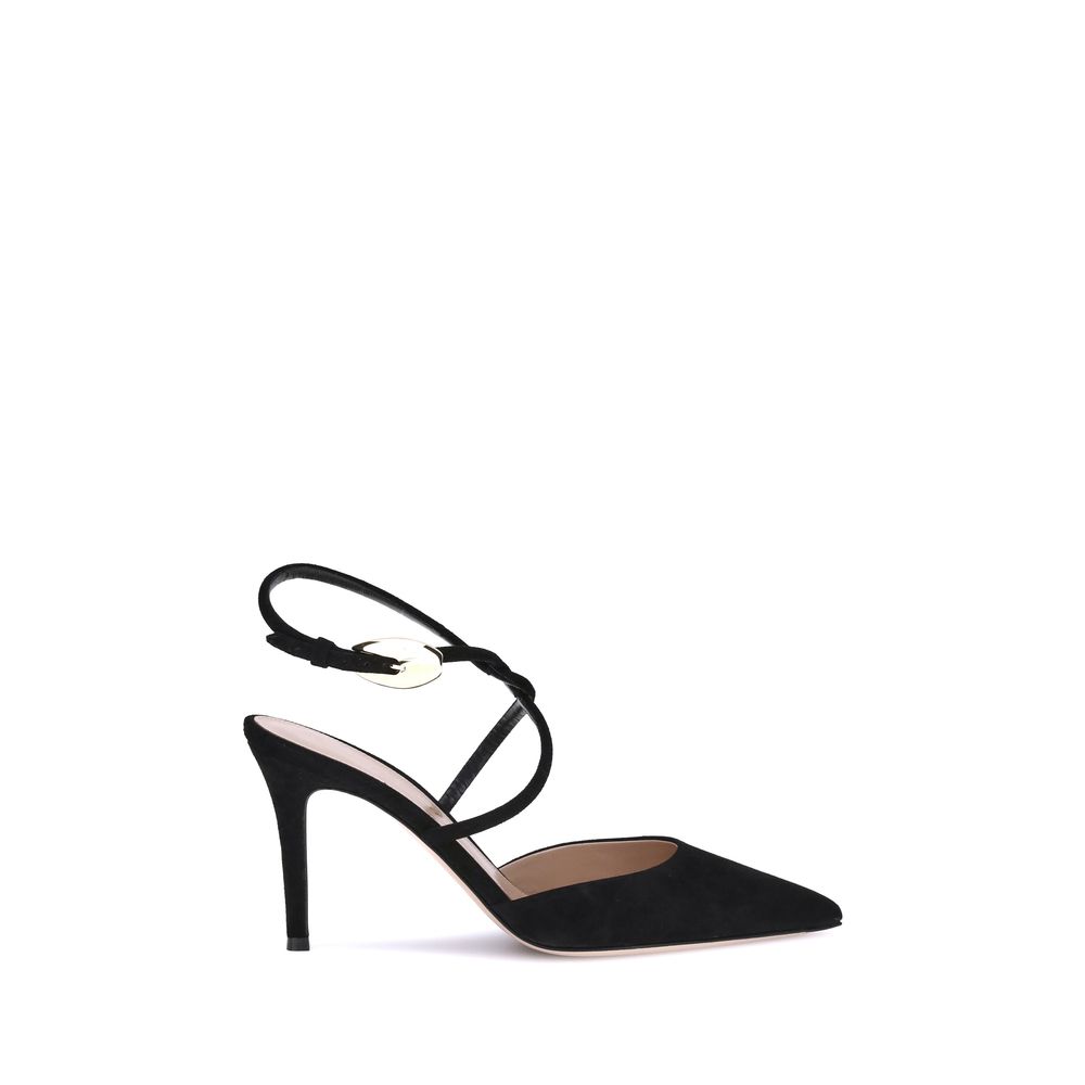 Gianvito Rossi Black Calf Leather Bos Taurus Pumps