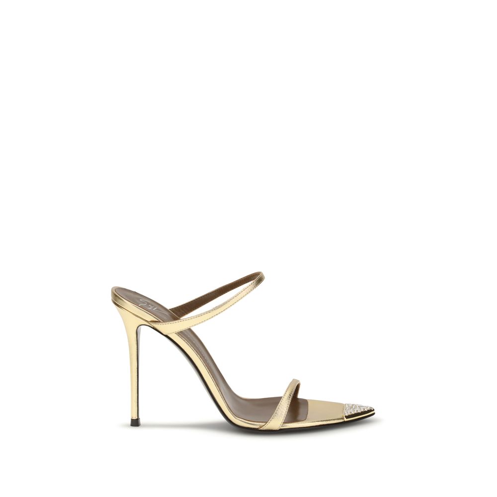Giuseppe Zanotti Gold Leather Stiletto Heel Sandals