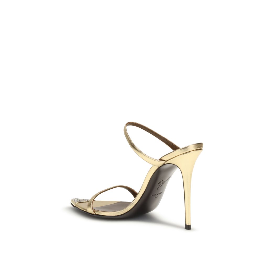 Giuseppe Zanotti Gold Leather Stiletto Heel Sandals