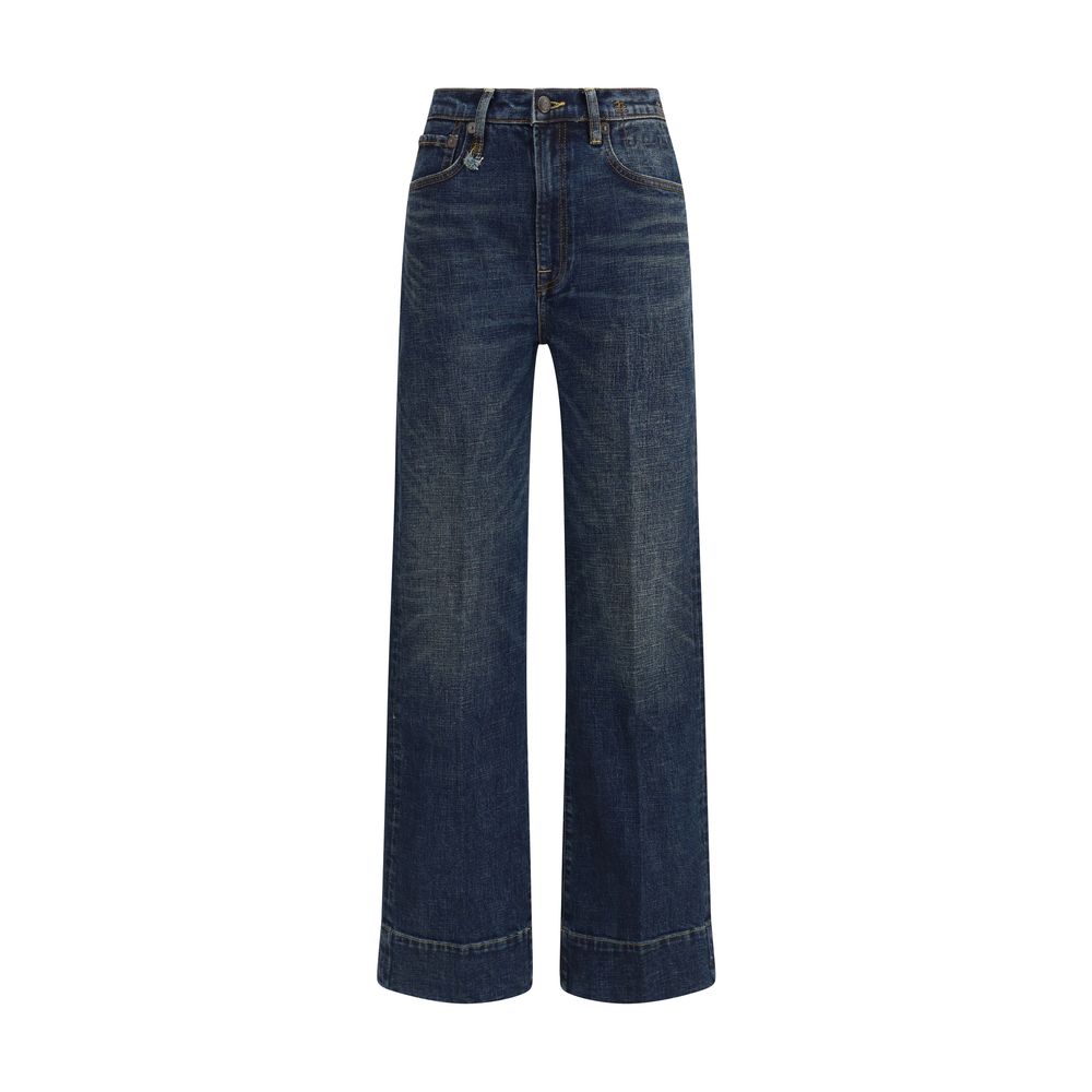 R13 Blue Cotton Straight-Leg Jeans