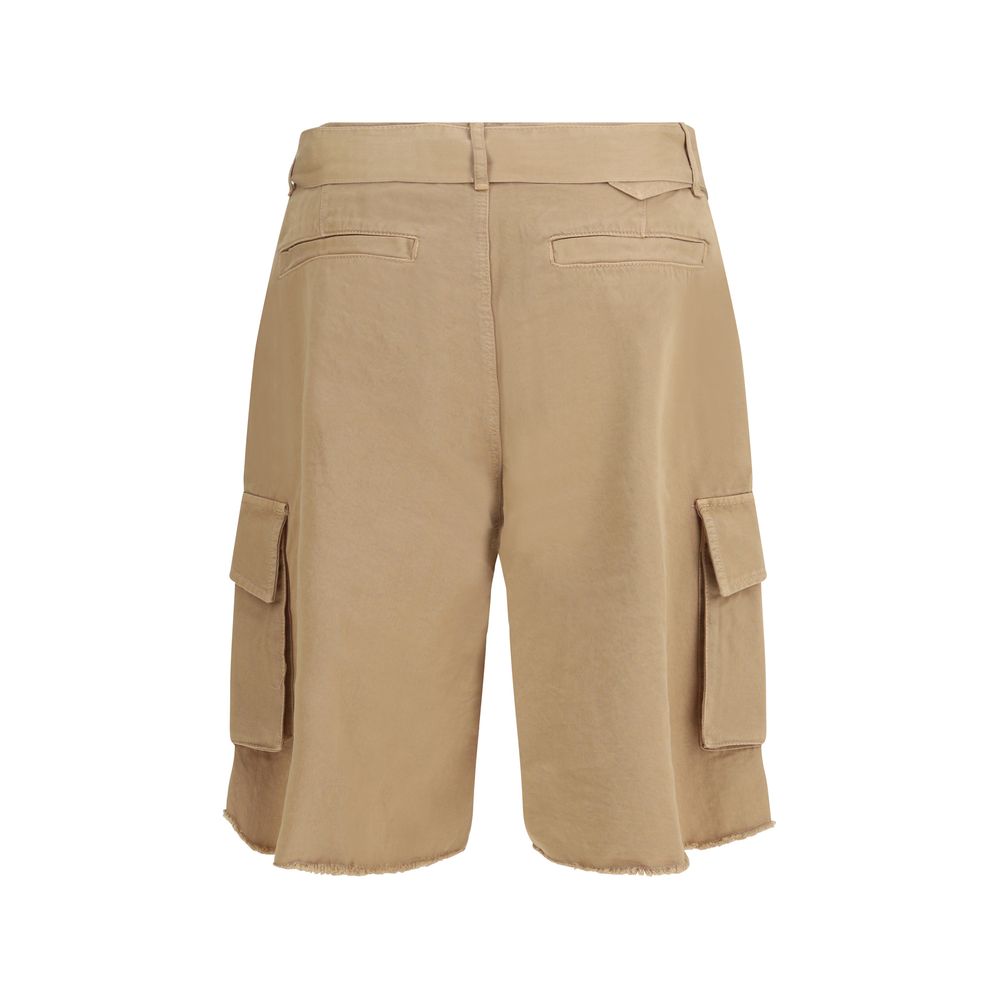 Laneus Beige Cotton Bermuda Shorts