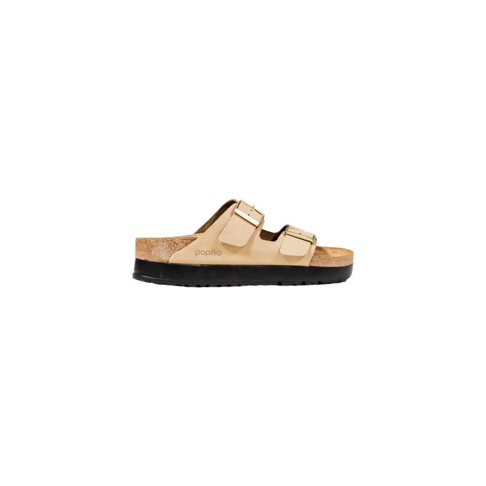 Birkenstock Beige Synthetic Platform Sandals