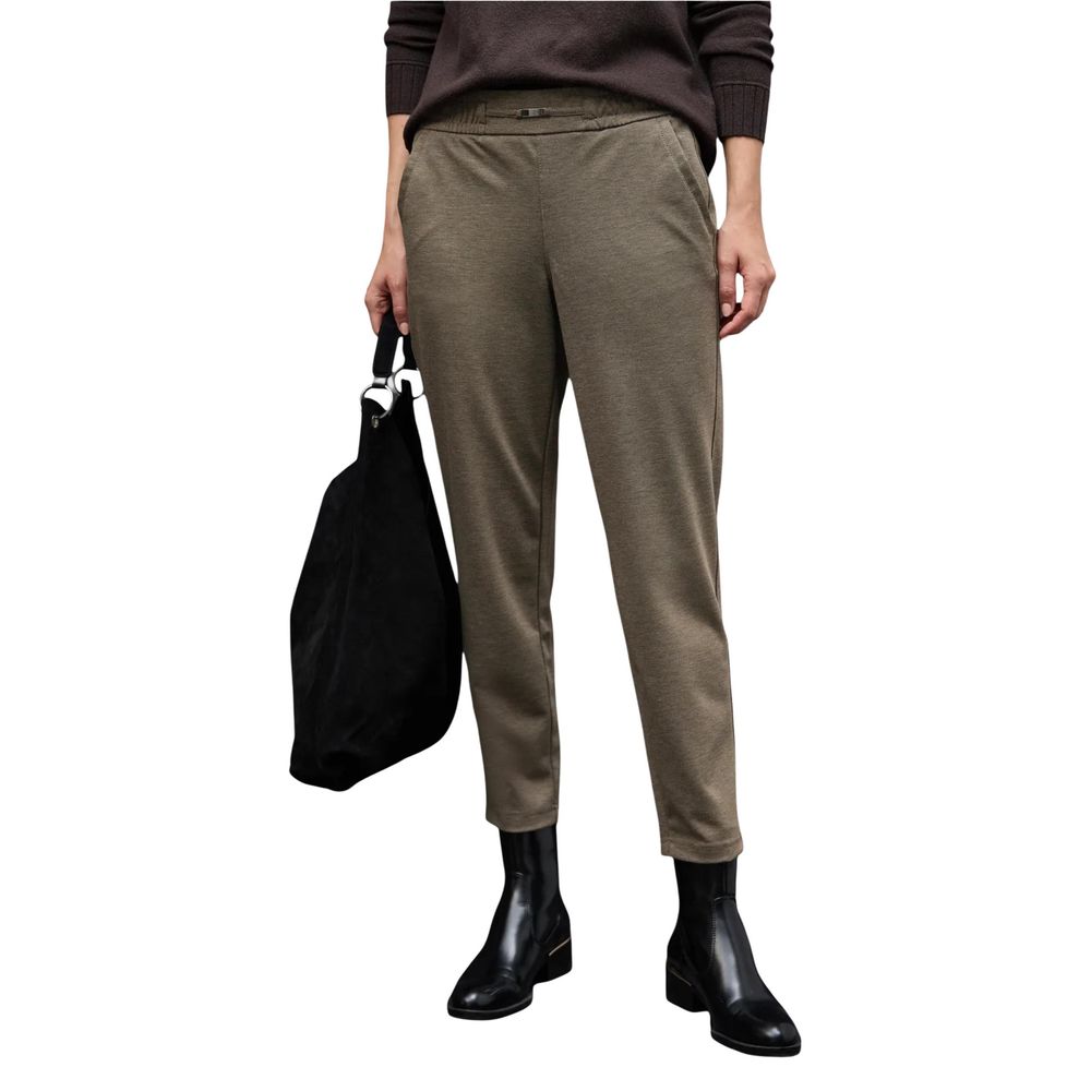 Street One Brown Polyester Casual Pants