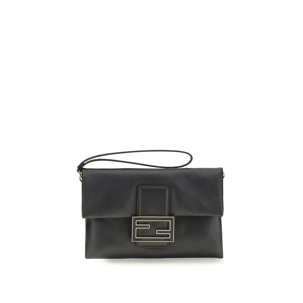 Fendi Black Calf Leather Bos Taurus Clutch Bag