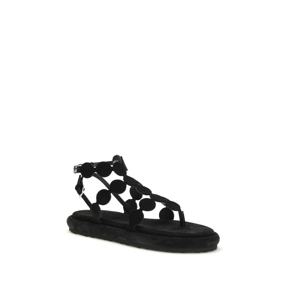 Pierre Hardy Black Calf Leather Bos Taurus Platform Sandals