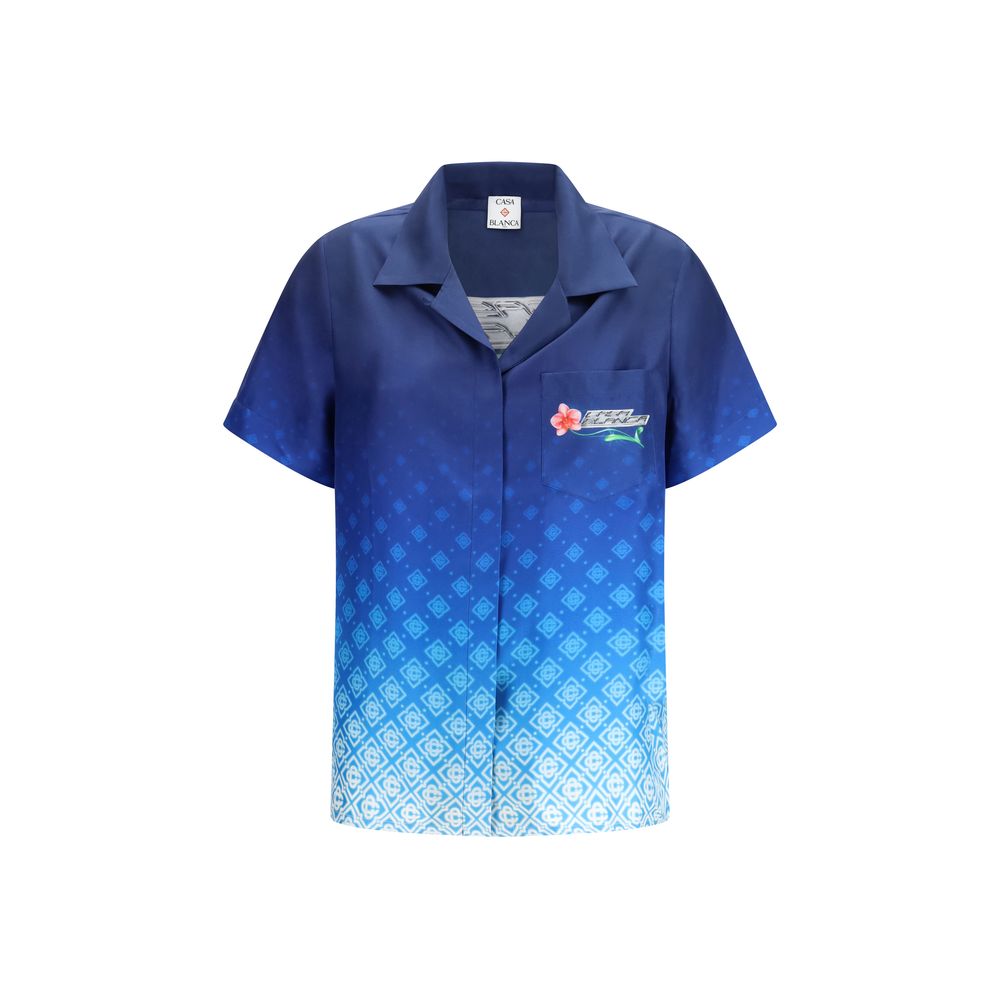 Casablanca Blue Silk Shirt