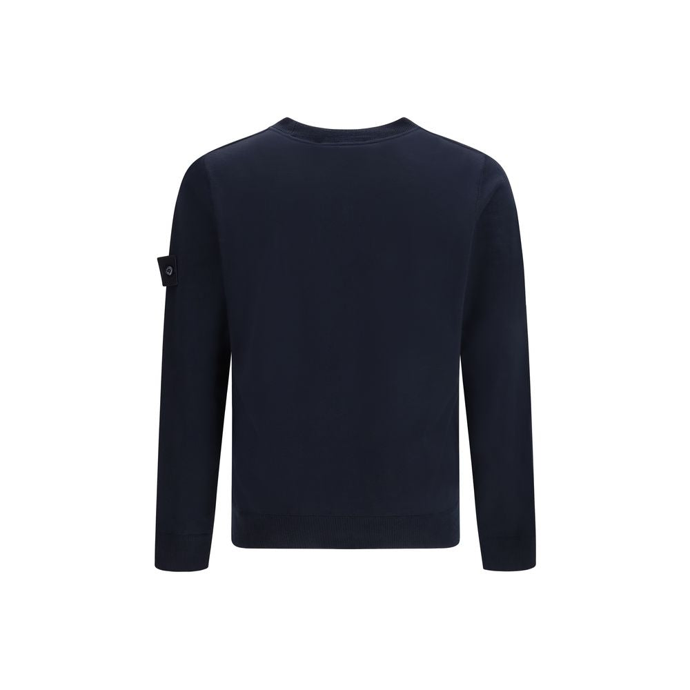 Stone Island Blue Fleece Wool Sweatshirt
