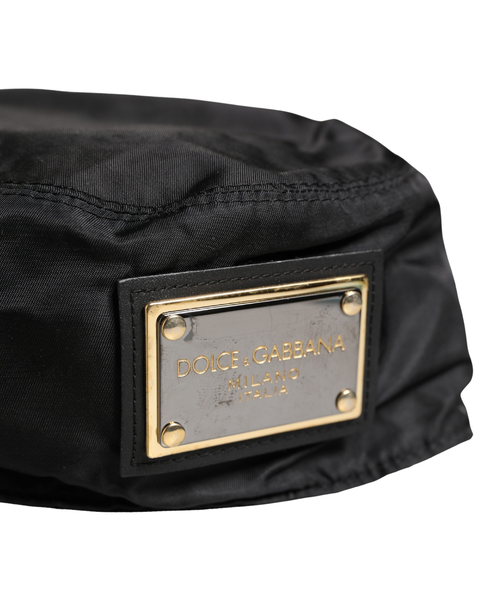 Dolce & Gabbana Men Black Plastic Fisherman Bucket Capello Hat