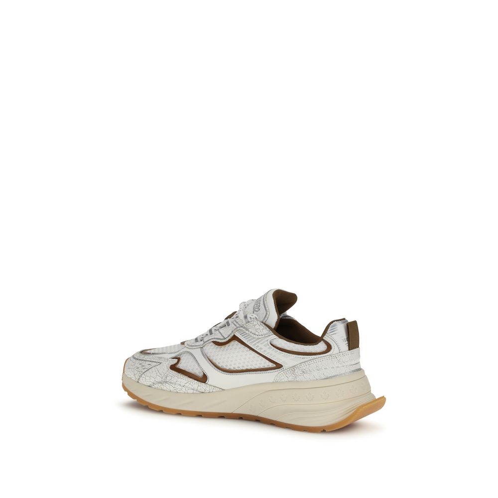 Dsquared² White Calf Leather Bos Taurus Athletic Sneakers