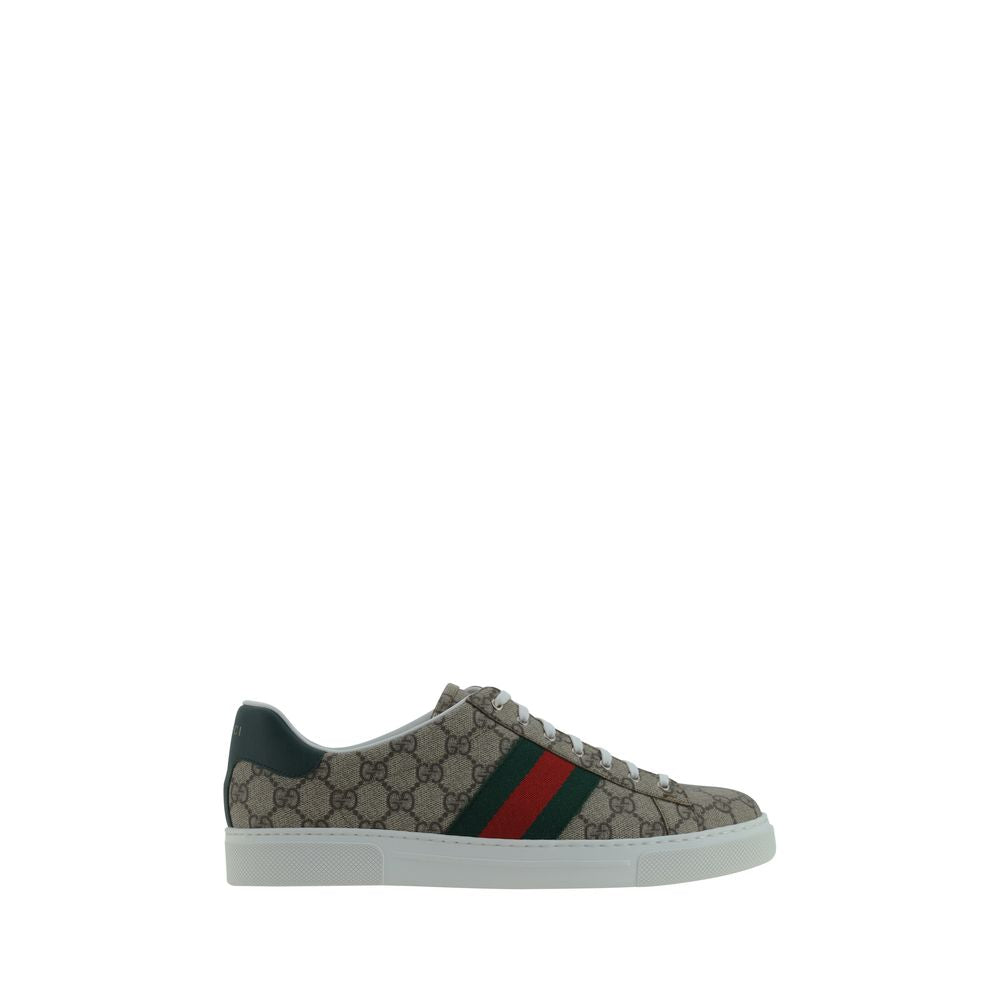 Gucci Beige Fabric Low Top Sneakers