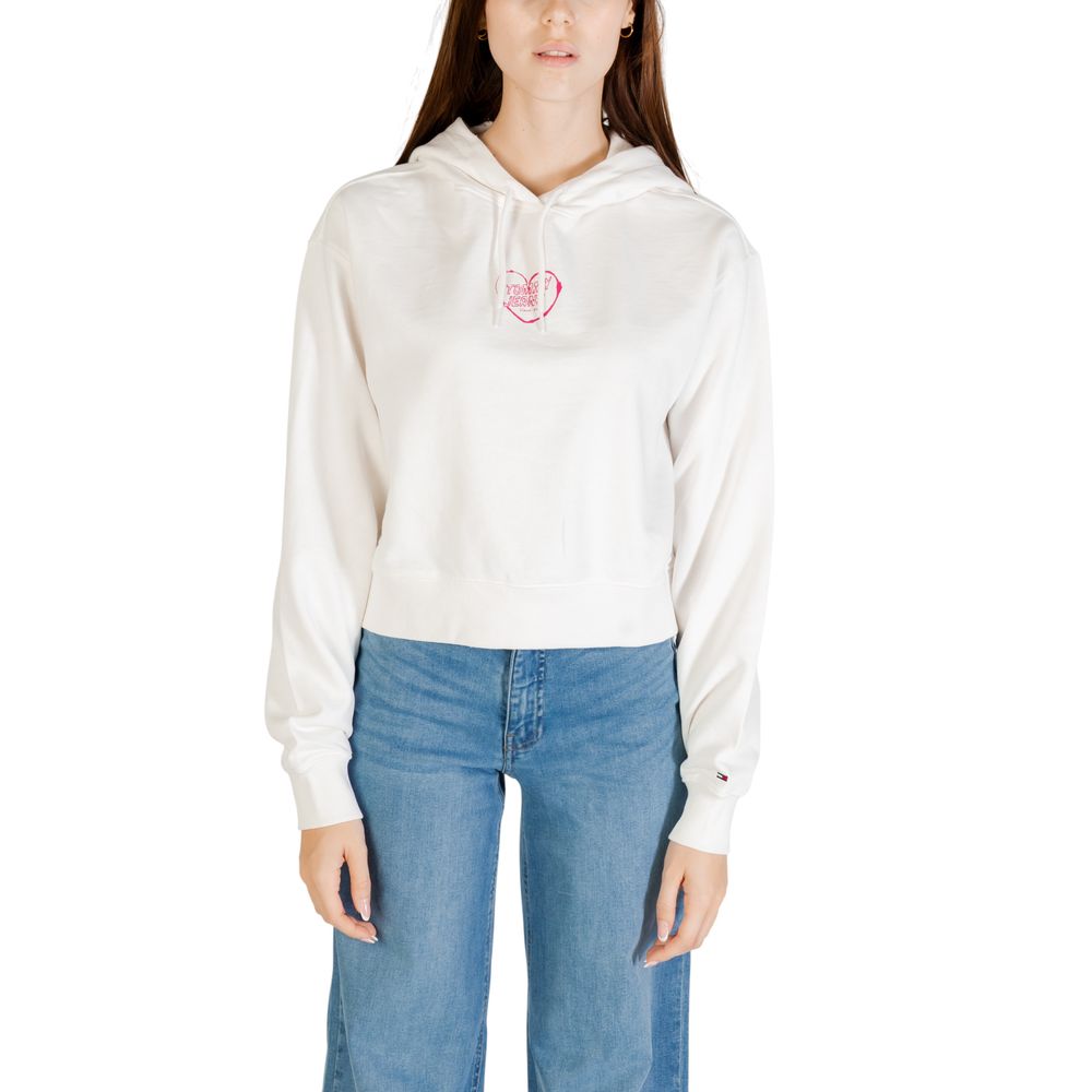 Tommy Hilfiger Jeans Cream Recycled Cotton Hoodie