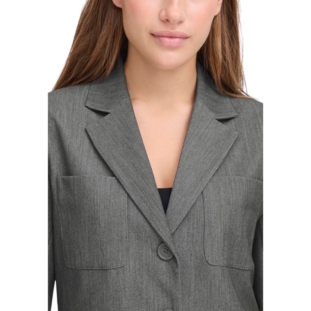 ICHI Gray Polyester Blazer