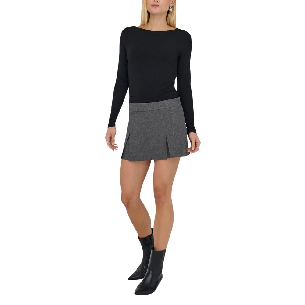Jacqueline De Yong Gray Polyester Shorts