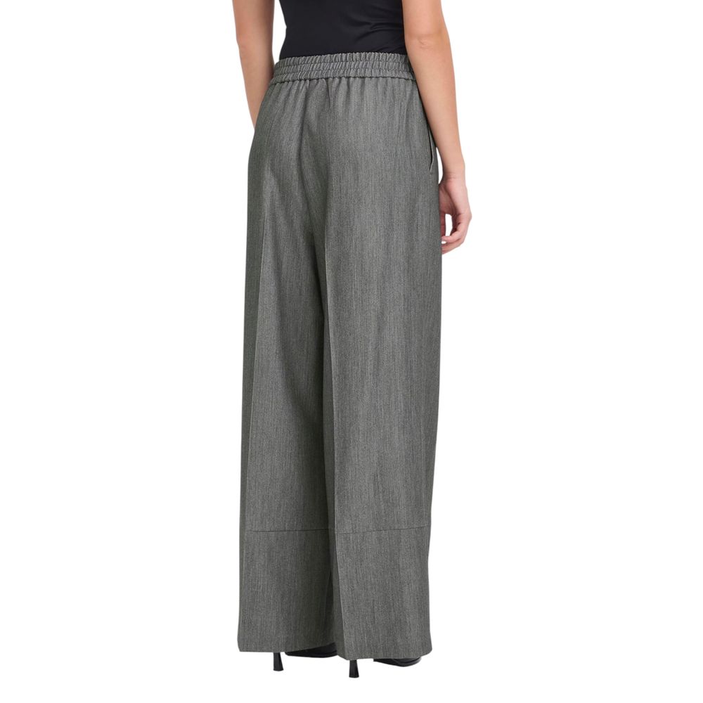 ICHI Gray Polyester Casual Pants