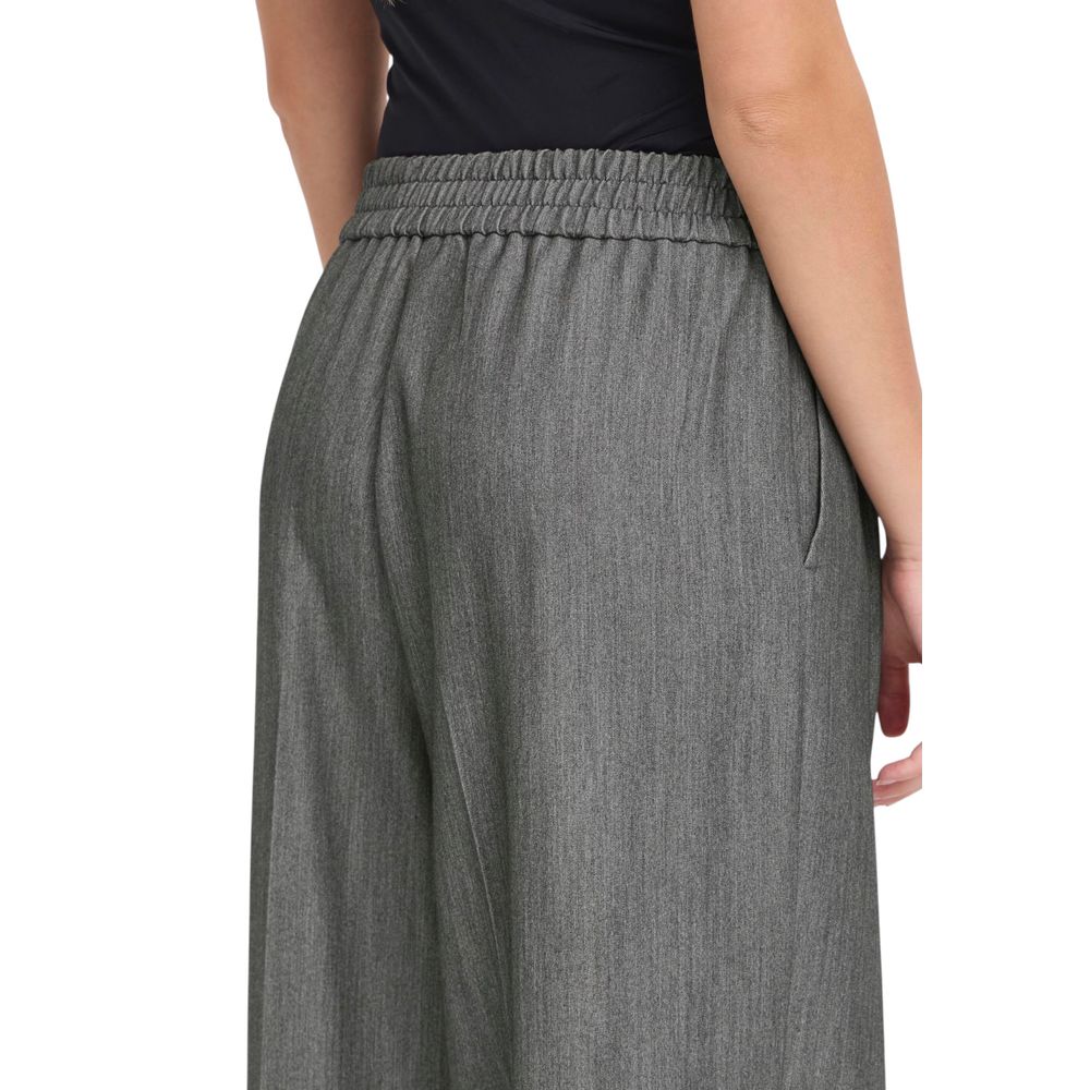 ICHI Gray Polyester Casual Pants