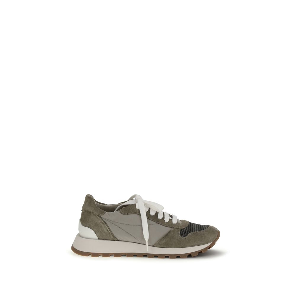 Brunello Cucinelli Bicolor Calf Leather Bos Taurus Athletic Sneakers