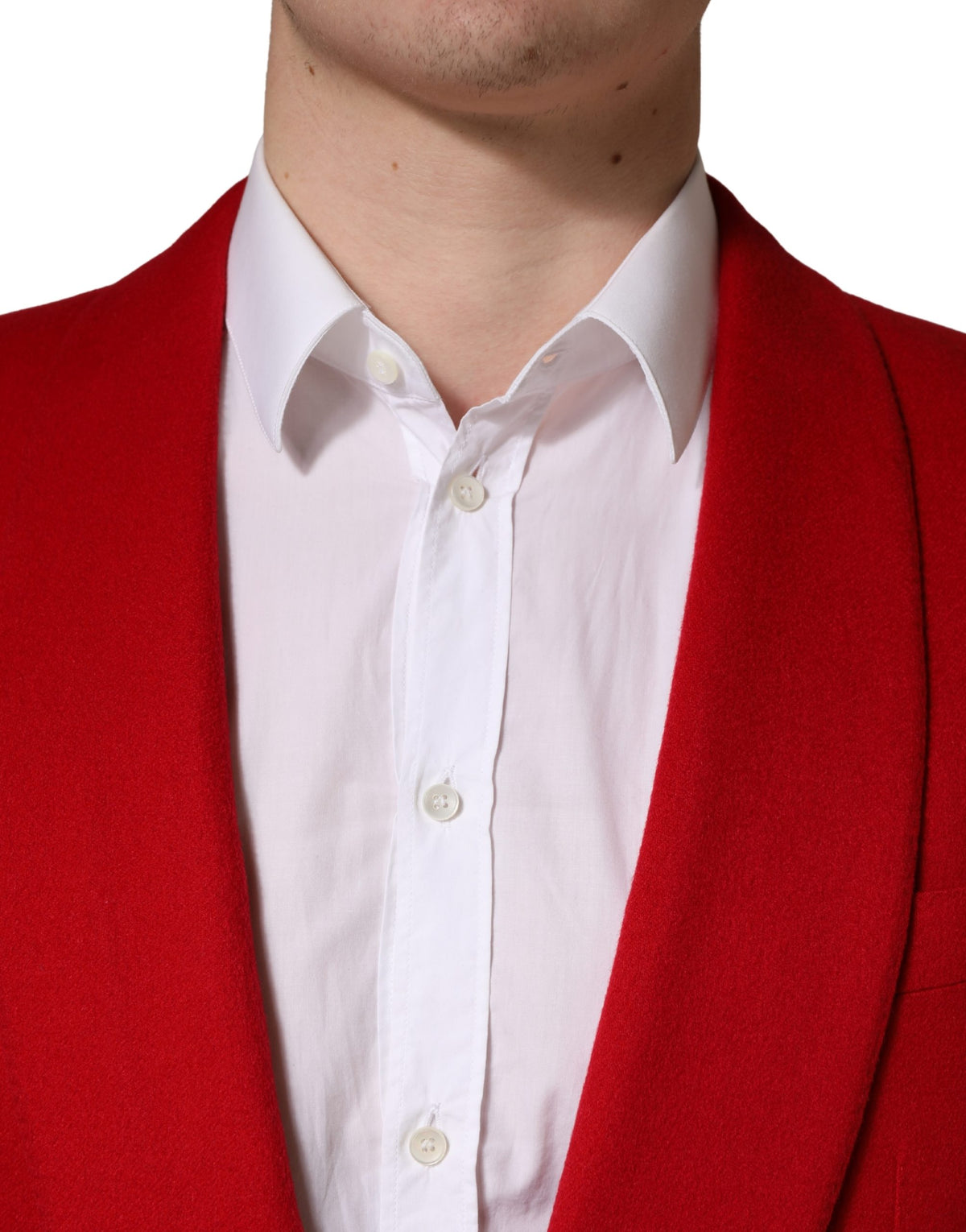 Dolce & Gabbana Red Cashmere Single Breasted Jacket Blazer