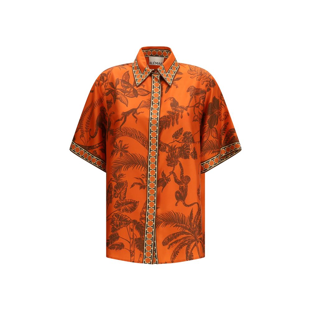 Alemais Orange Silk Shirt
