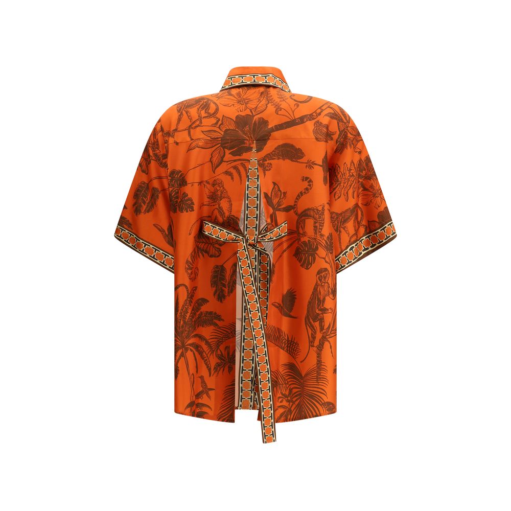 Alemais Orange Silk Shirt