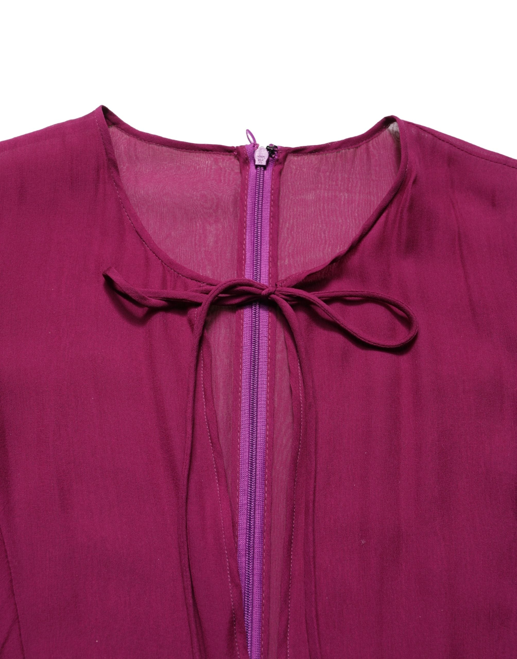 Dolce & Gabbana Purple Sheer Chiffon Silk Long Maxi Dress