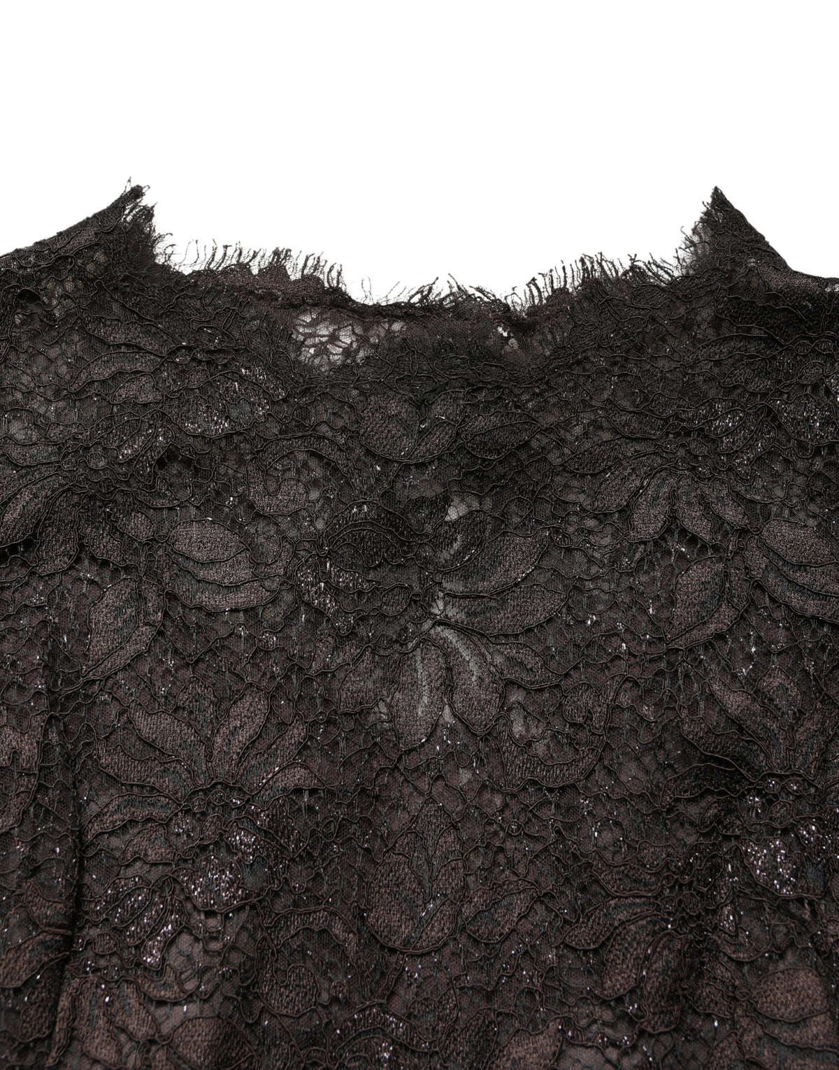 Dolce & Gabbana Black Floral Lace Sheath Long Maxi Dress