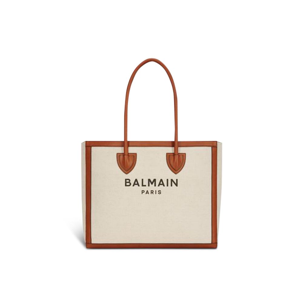 Balmain Beige Cotton Tote Bag