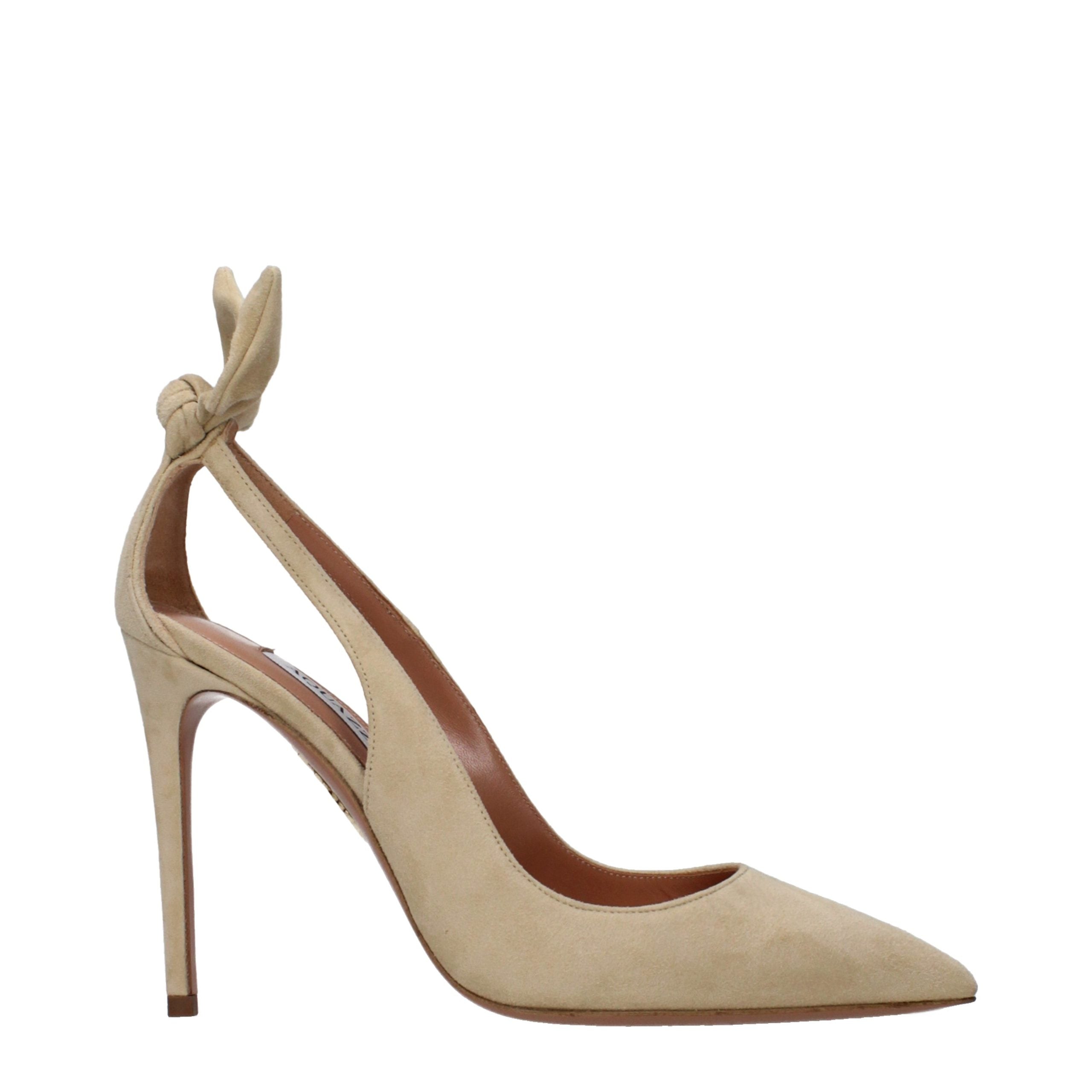 Aquazzura Beige Leather High Heel Pumps