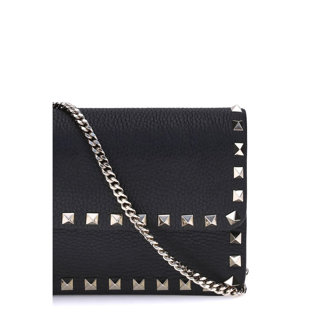 Valentino Garavani Black Calf Leather Bos Taurus Wallet