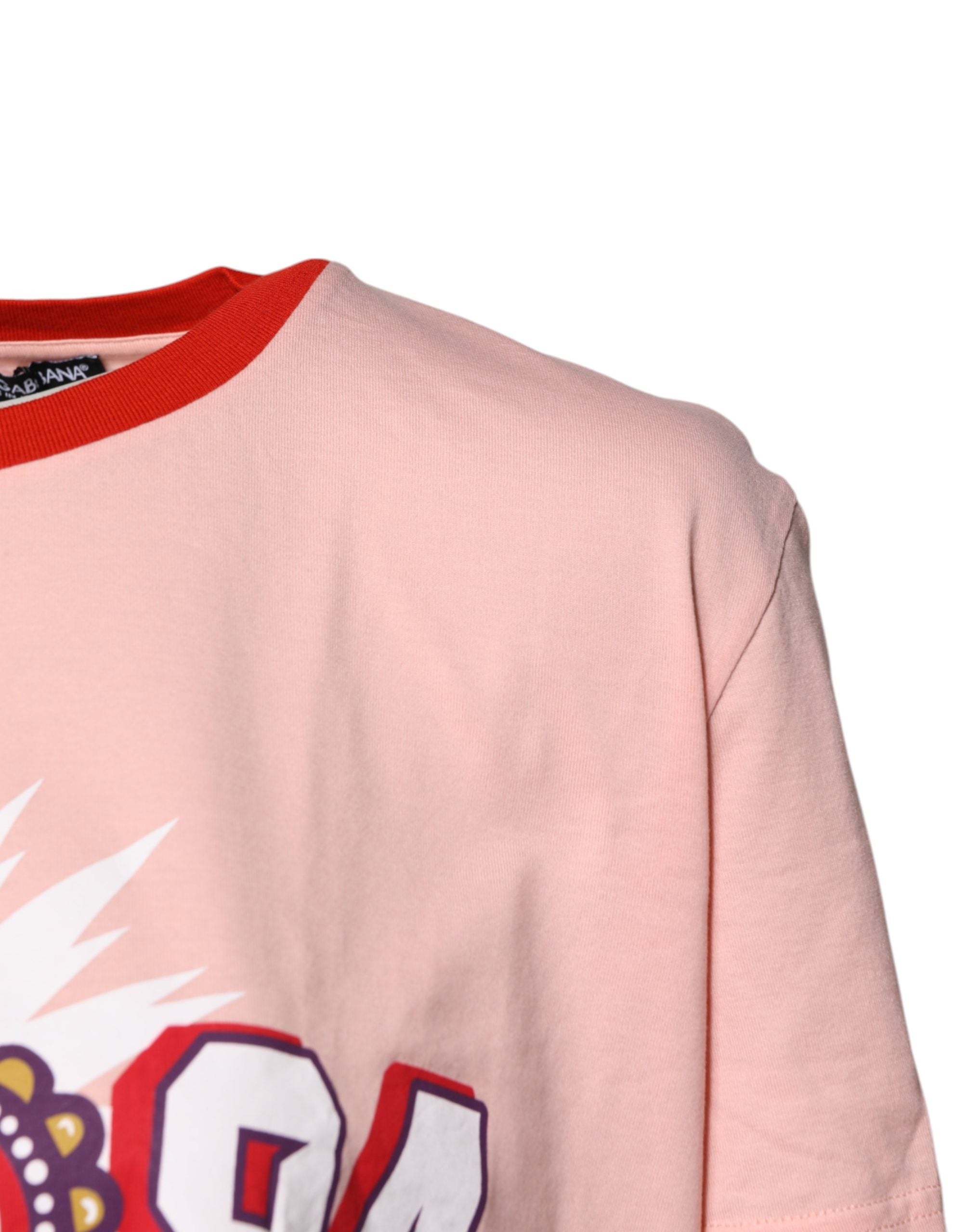 Dolce & Gabbana Pink DG 84 Sacred Heart Print Cotton T-shirt
