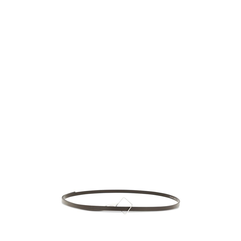 The Row Brown Calf Leather Bos Taurus Thin Belt