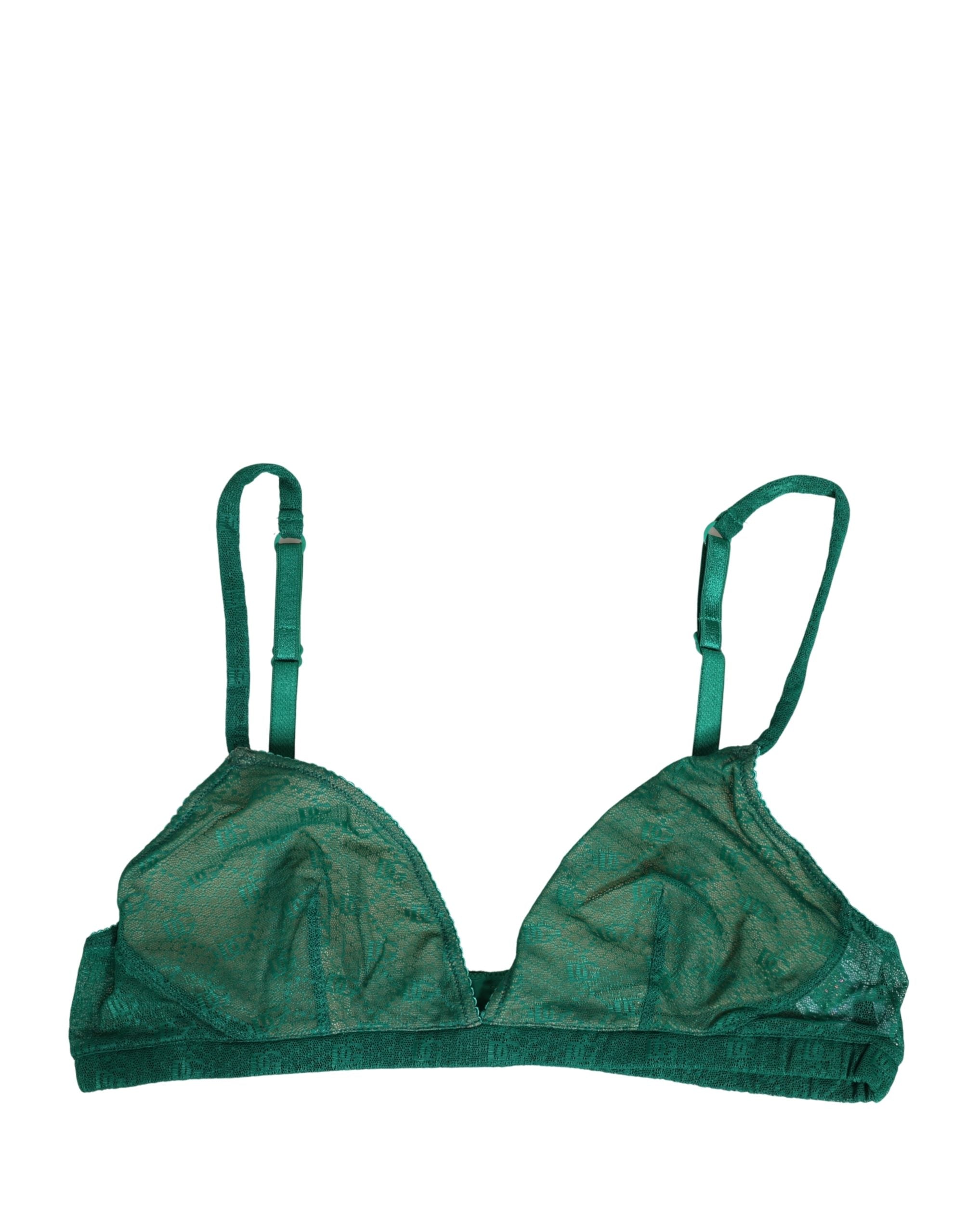 Dolce & Gabbana Green Nylon Stretch Soft Cup Brassiere Underwear