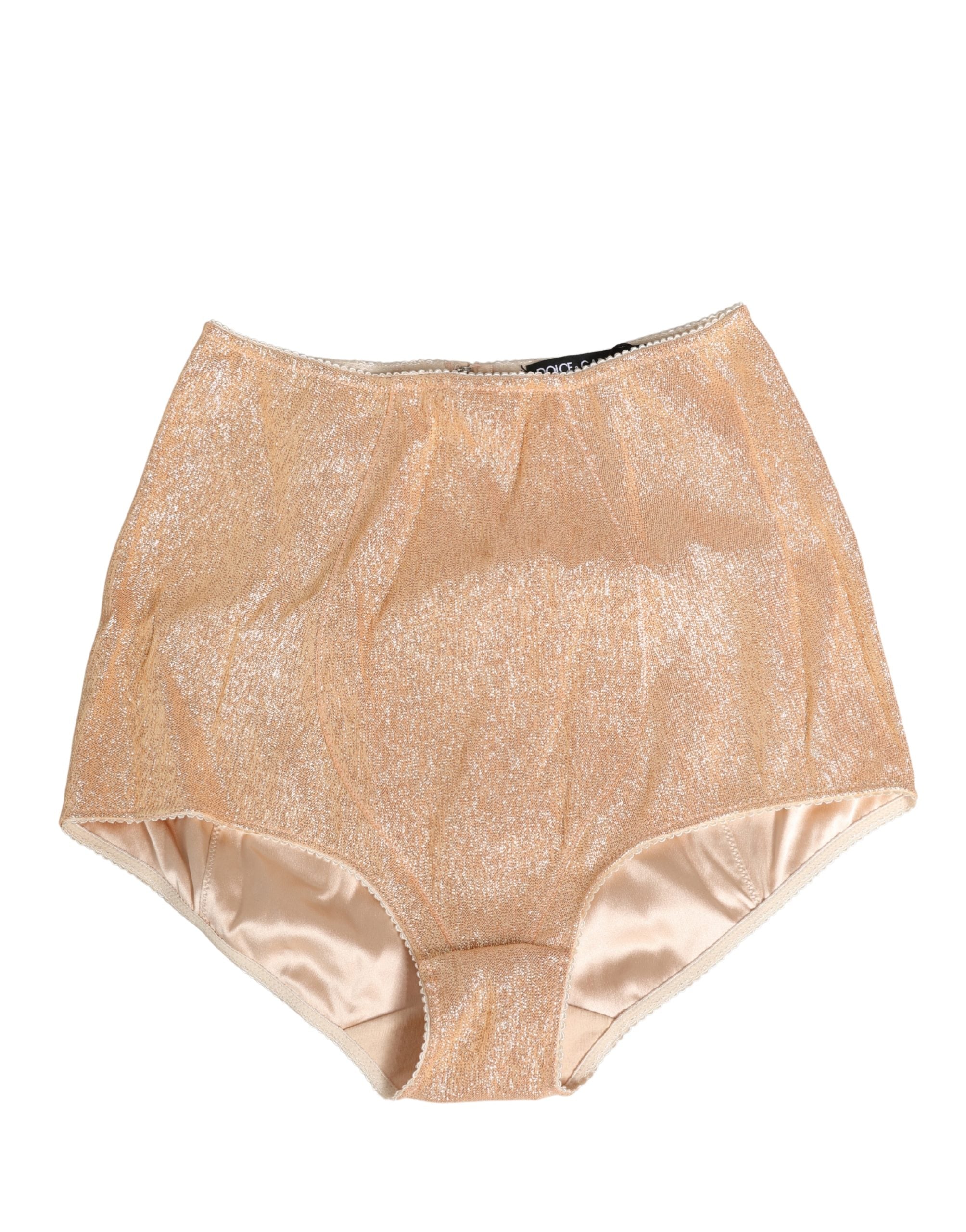 Dolce & Gabbana Beige Silk Blend High Waist Girdle Panty Underwear