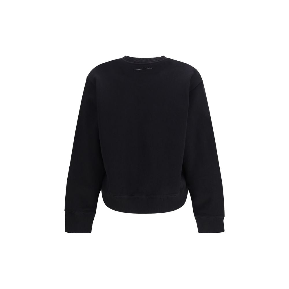 MM6 Black Cotton Sweatshirt
